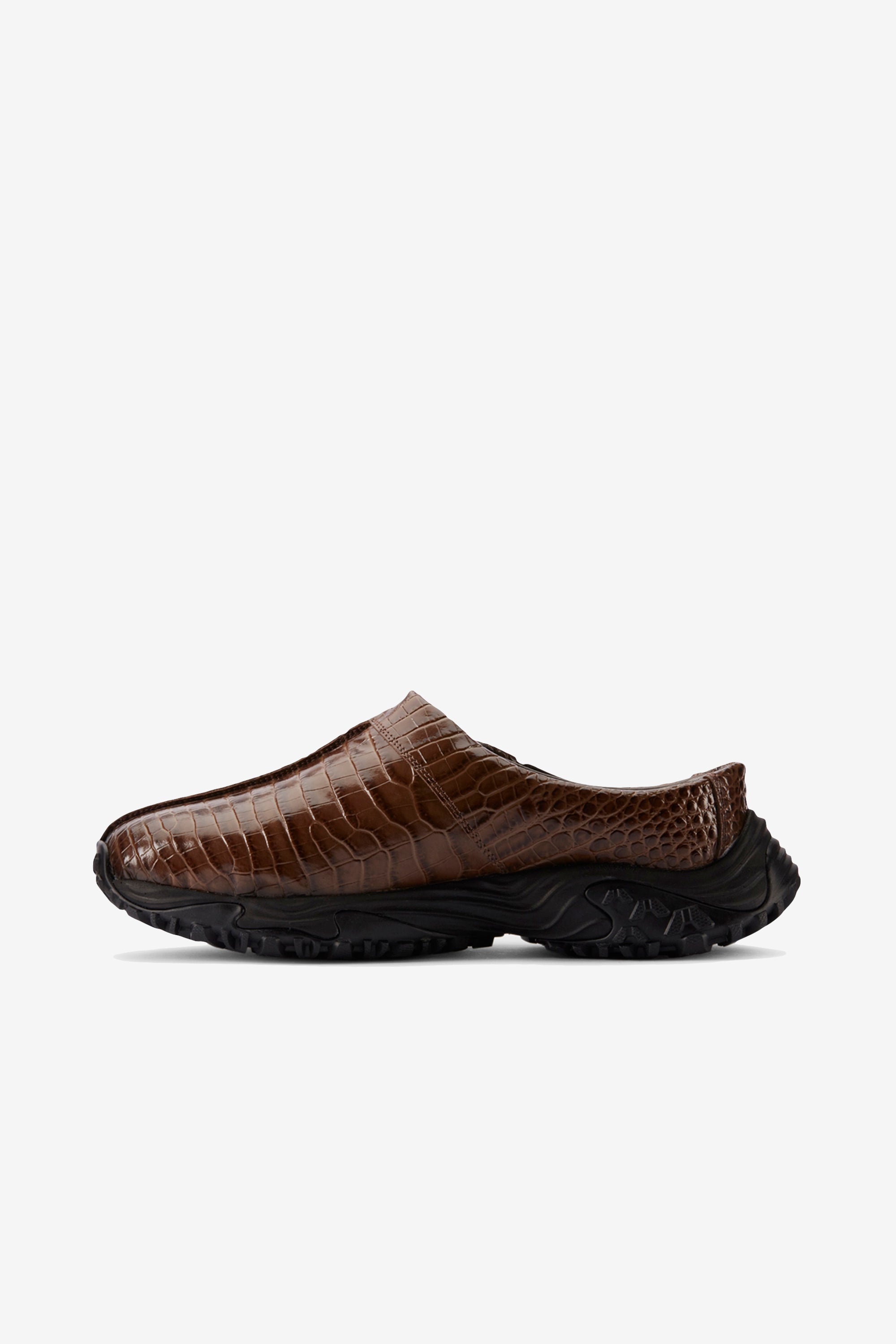 Cur Clog 1 M Brown Croc Lea