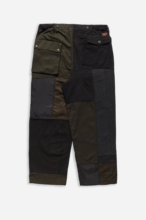 Upcycled Military Loose Cargo Pants Black