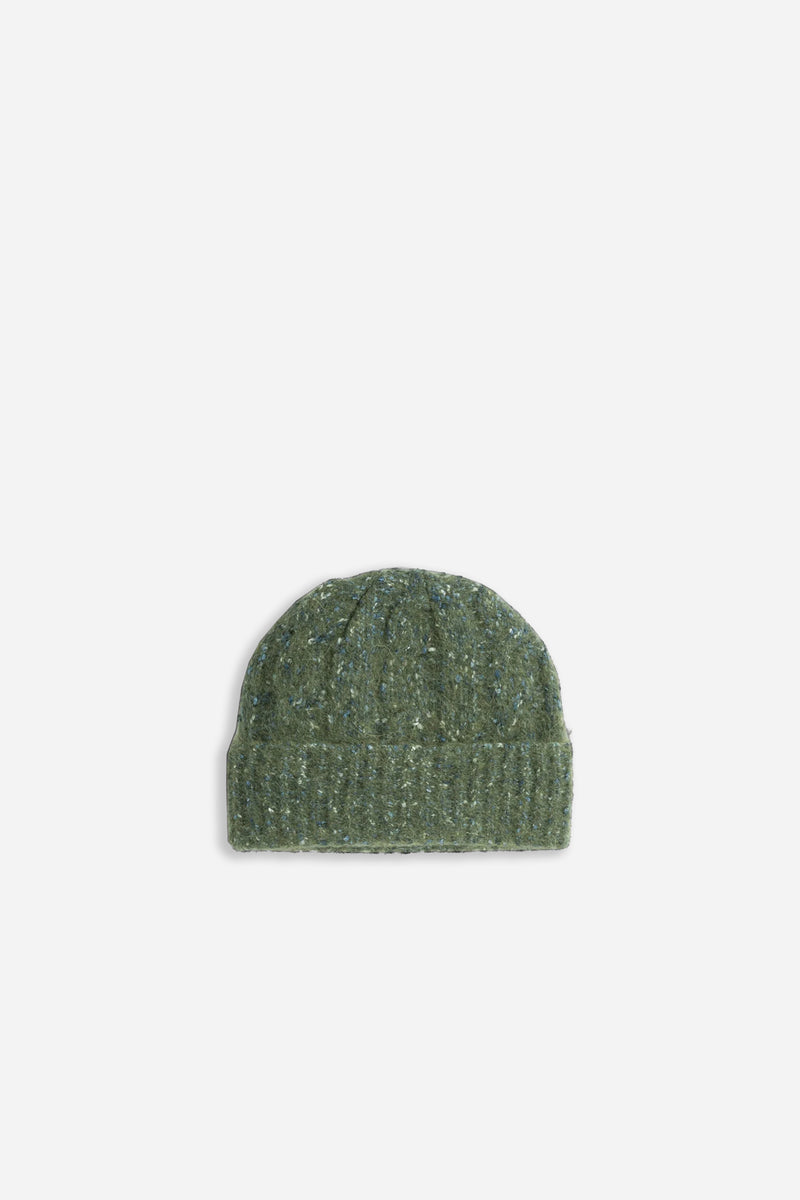 Cotton Alpaca Cable Beanie Spruce Green