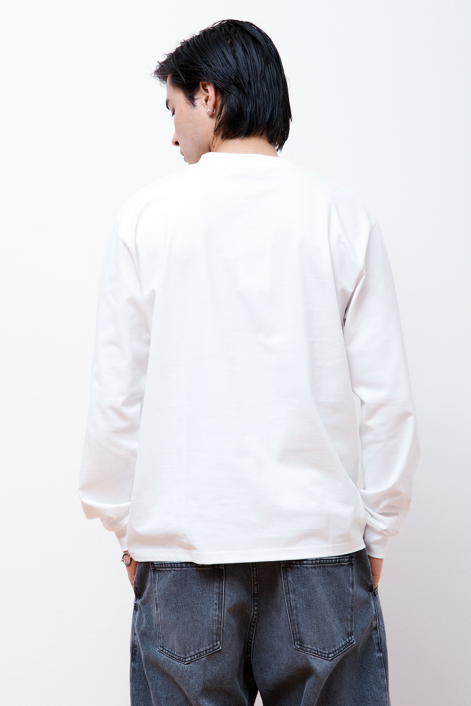 Pocket Hw L.S. Tee White