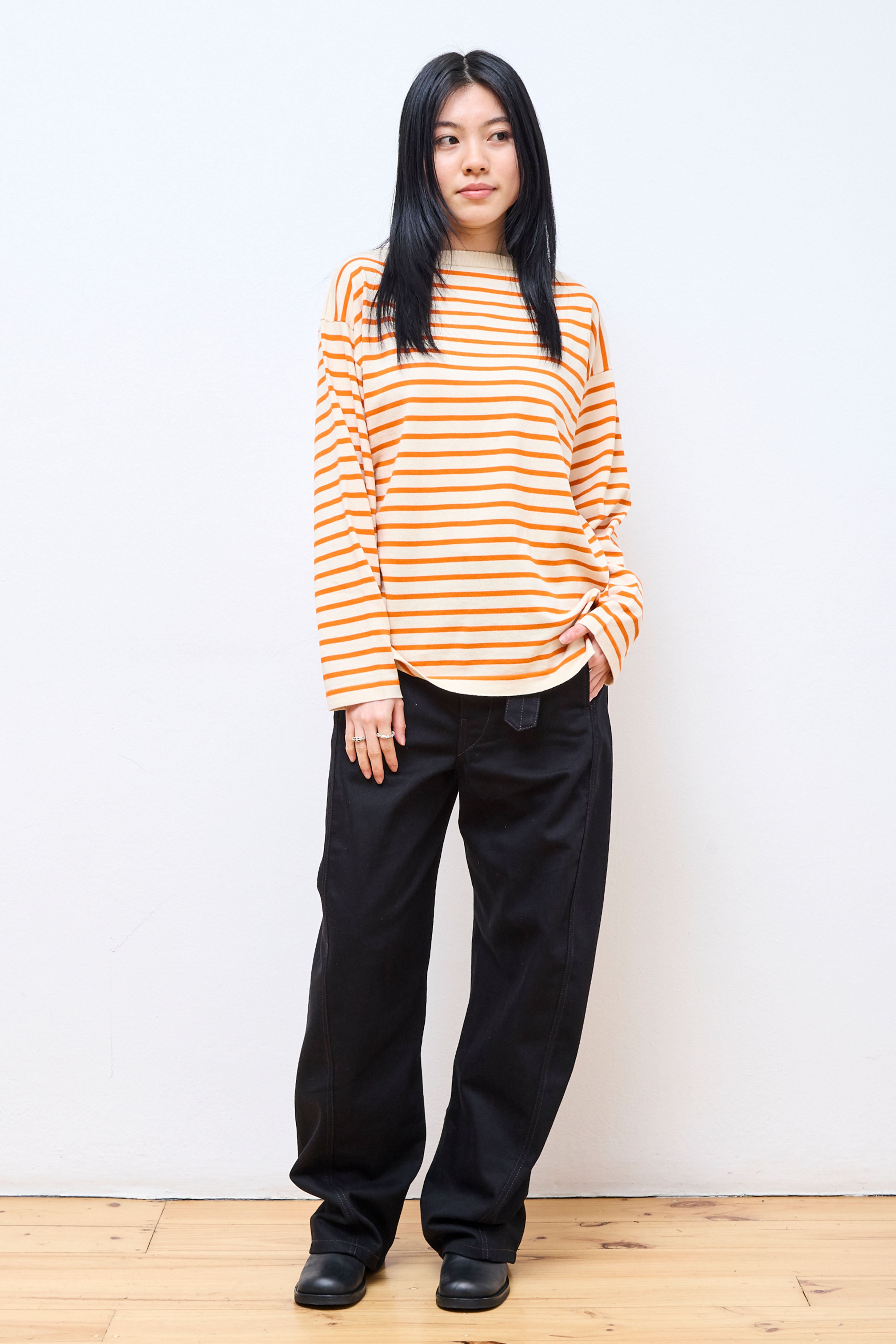 Boatsman Raw Cotton/Orange Stripe