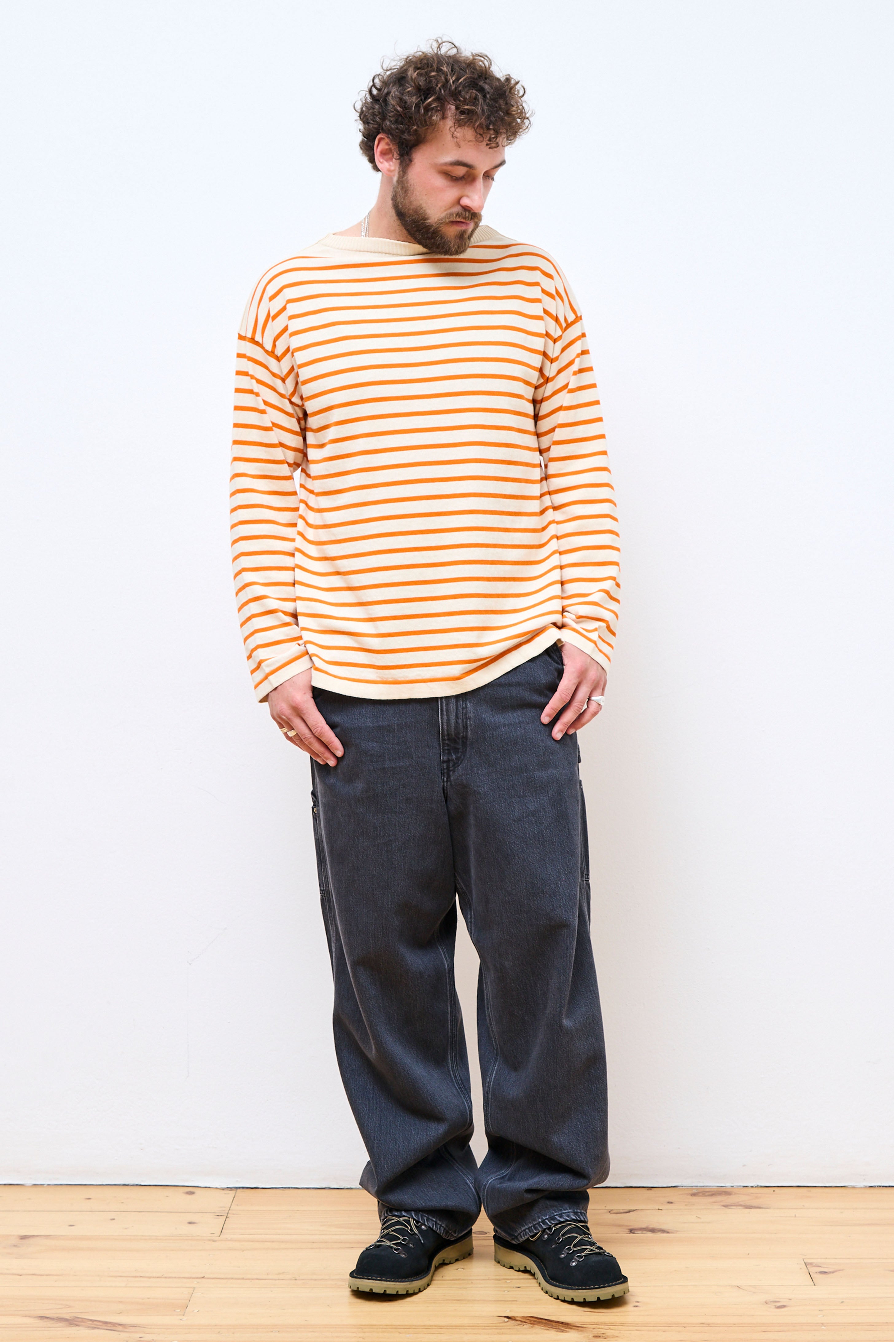 Boatsman Raw Cotton/Orange Stripe