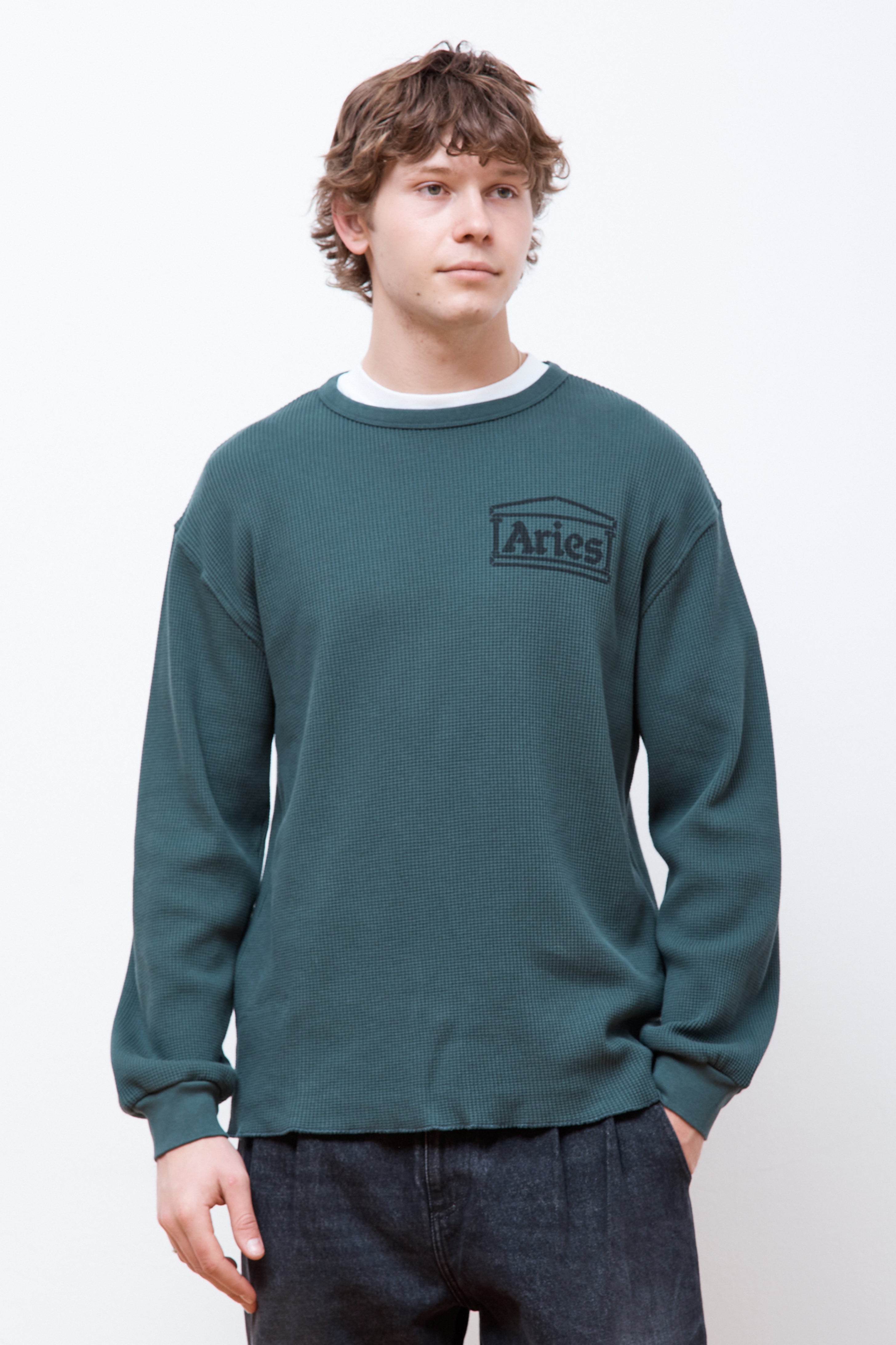 Waffle LS Tee Dark Olive