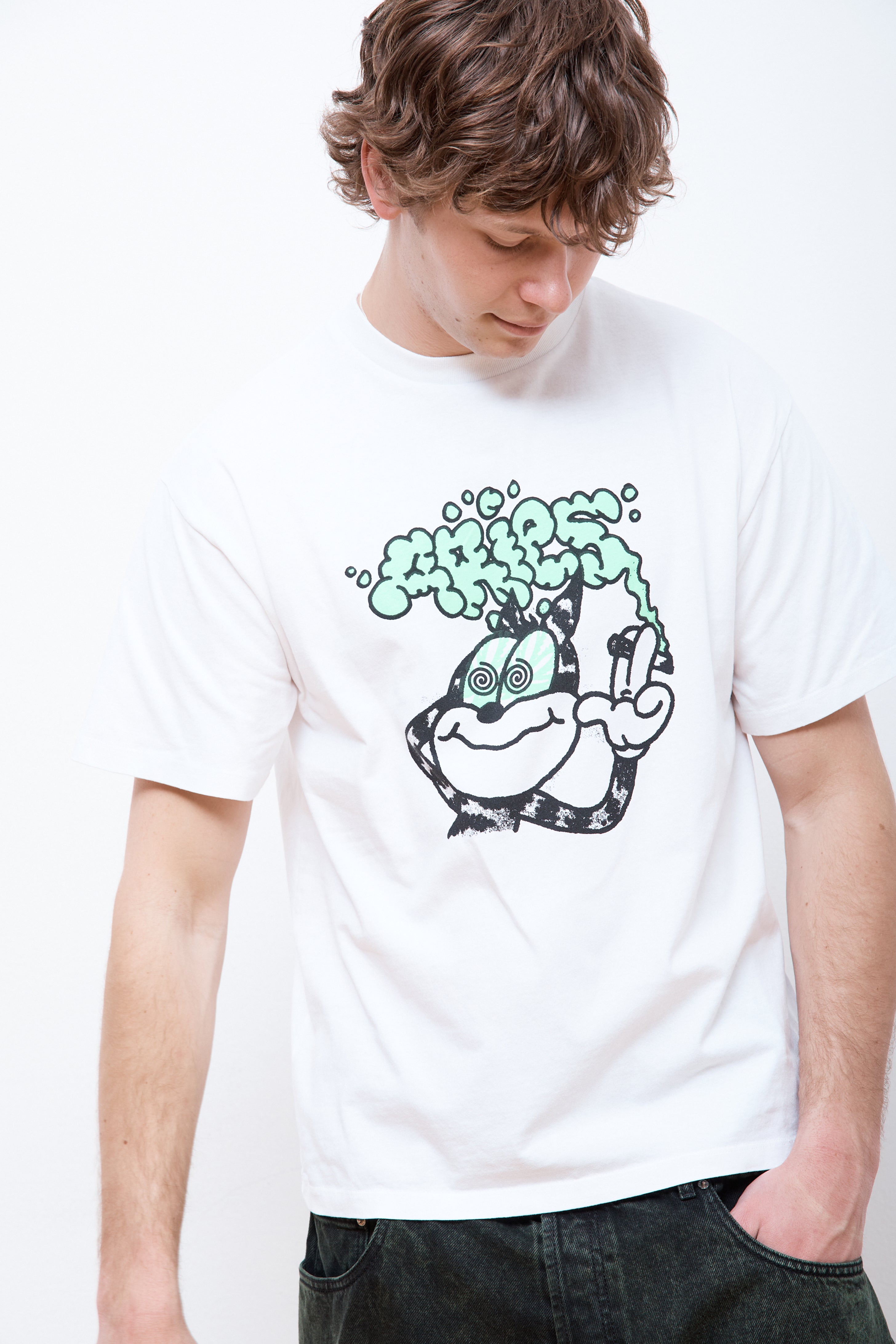 Stoned Cat SS Tee White