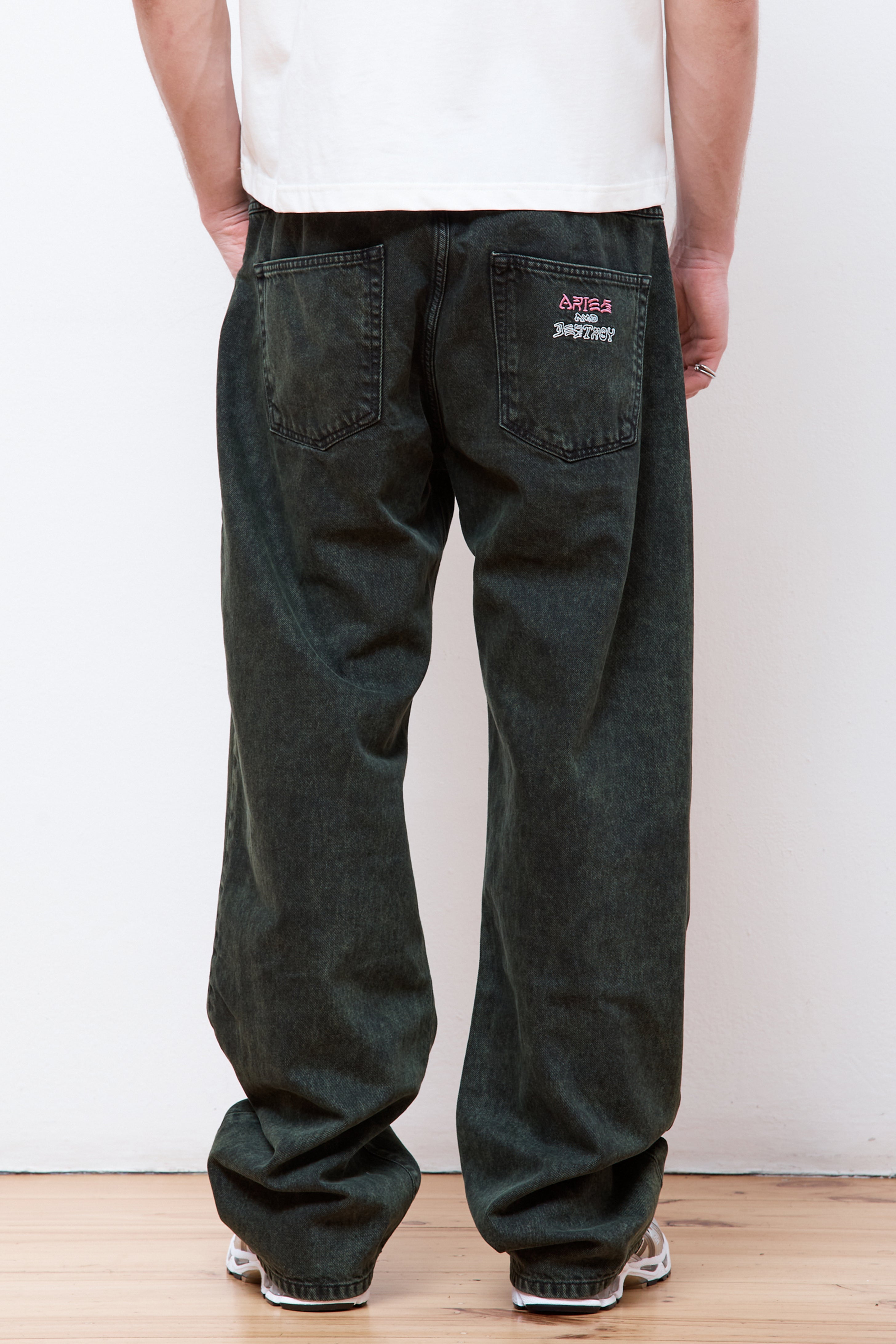 Acid Wash Batten Jean Forest Green