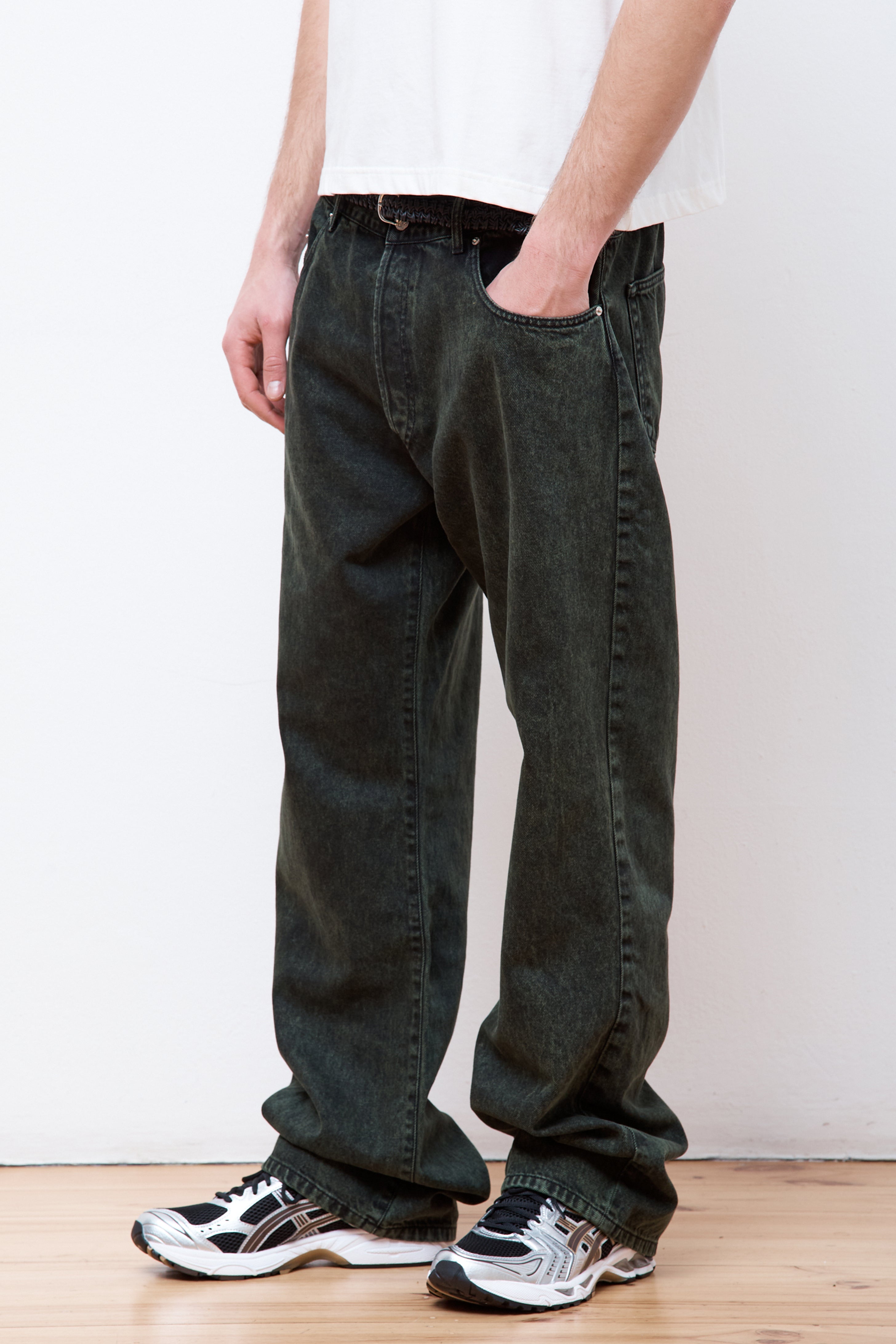 Acid Wash Batten Jean Forest Green