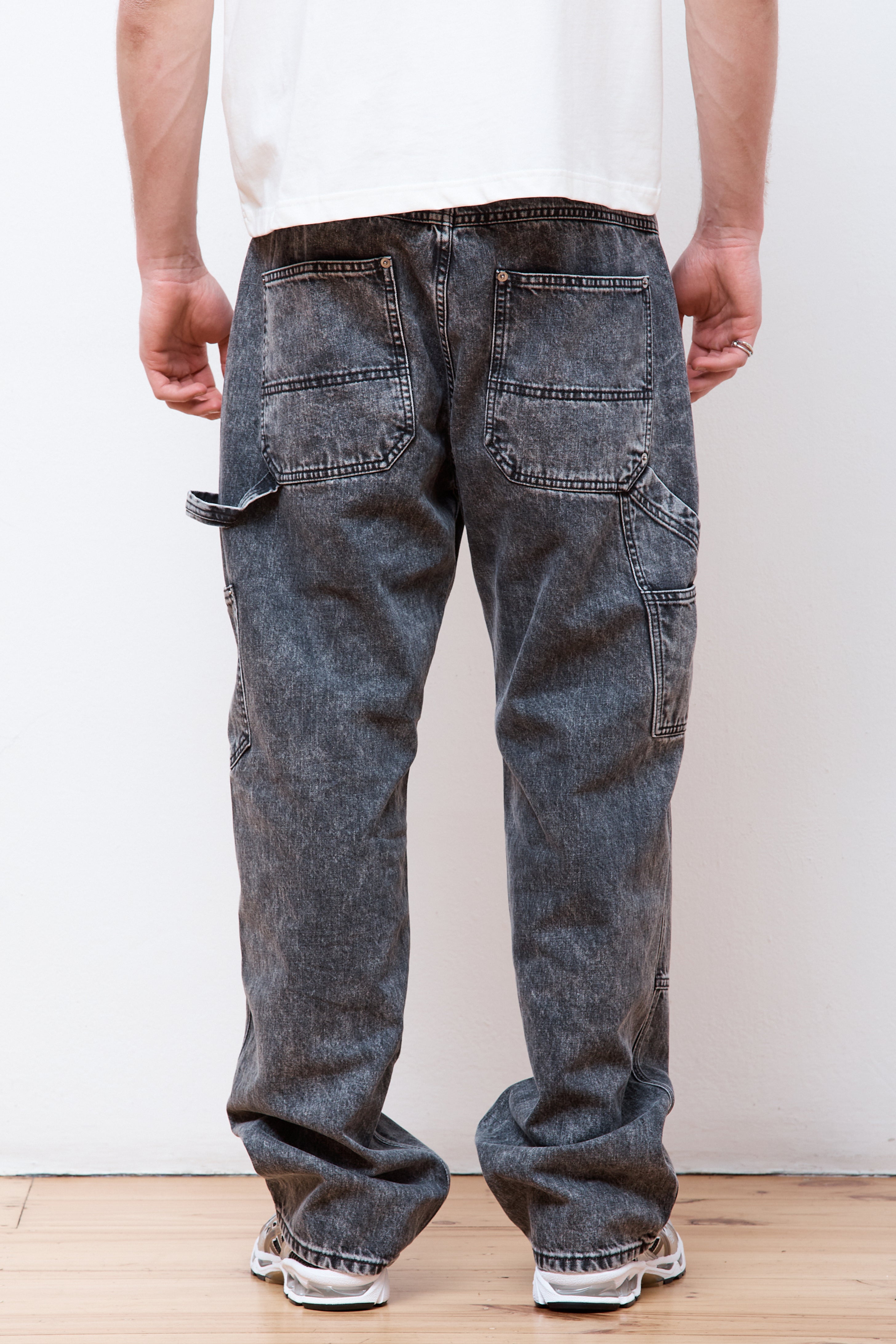 Acid Wash Denim Carpenter Jean Black