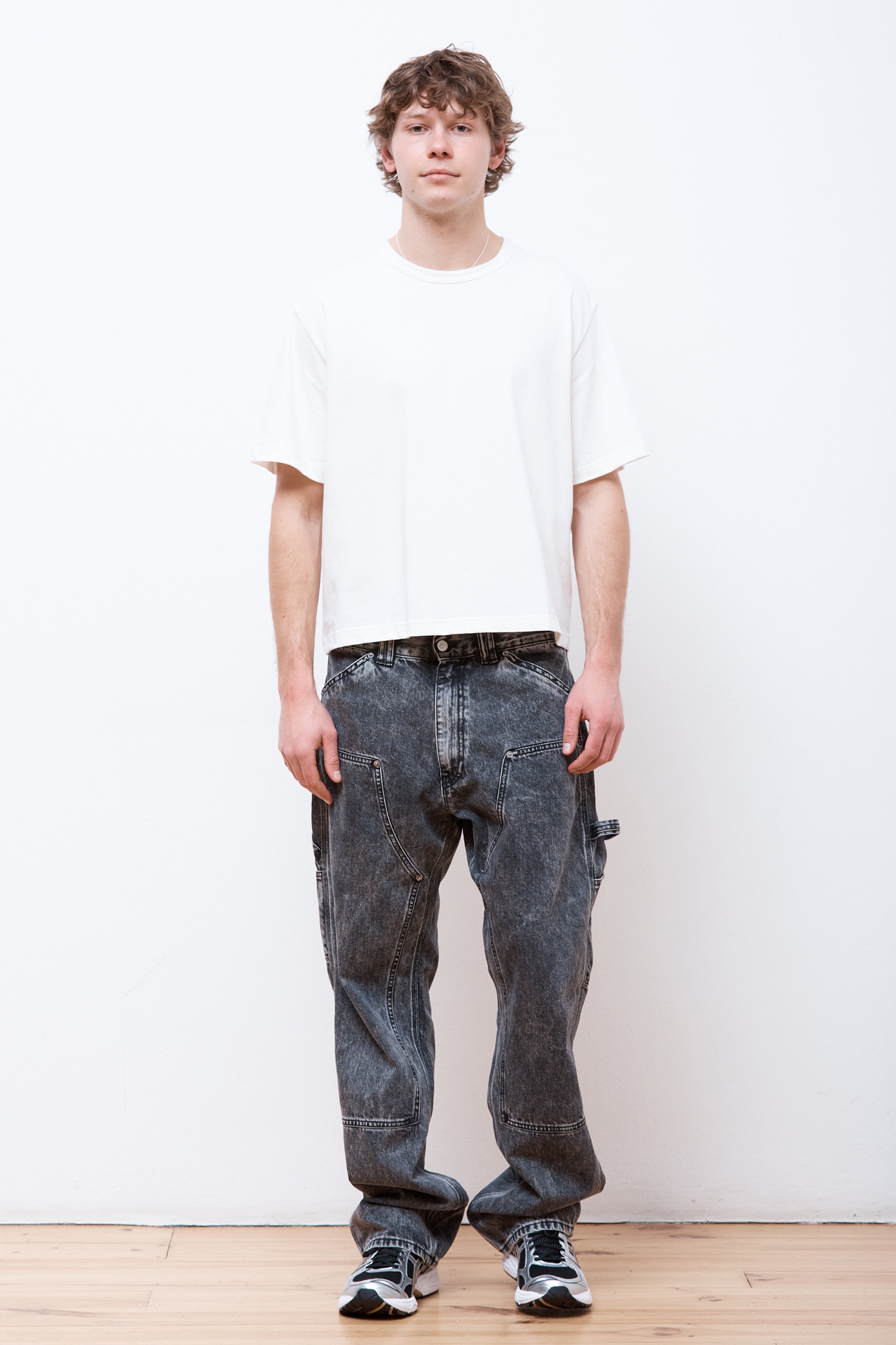 Acid Wash Denim Carpenter Jean Black