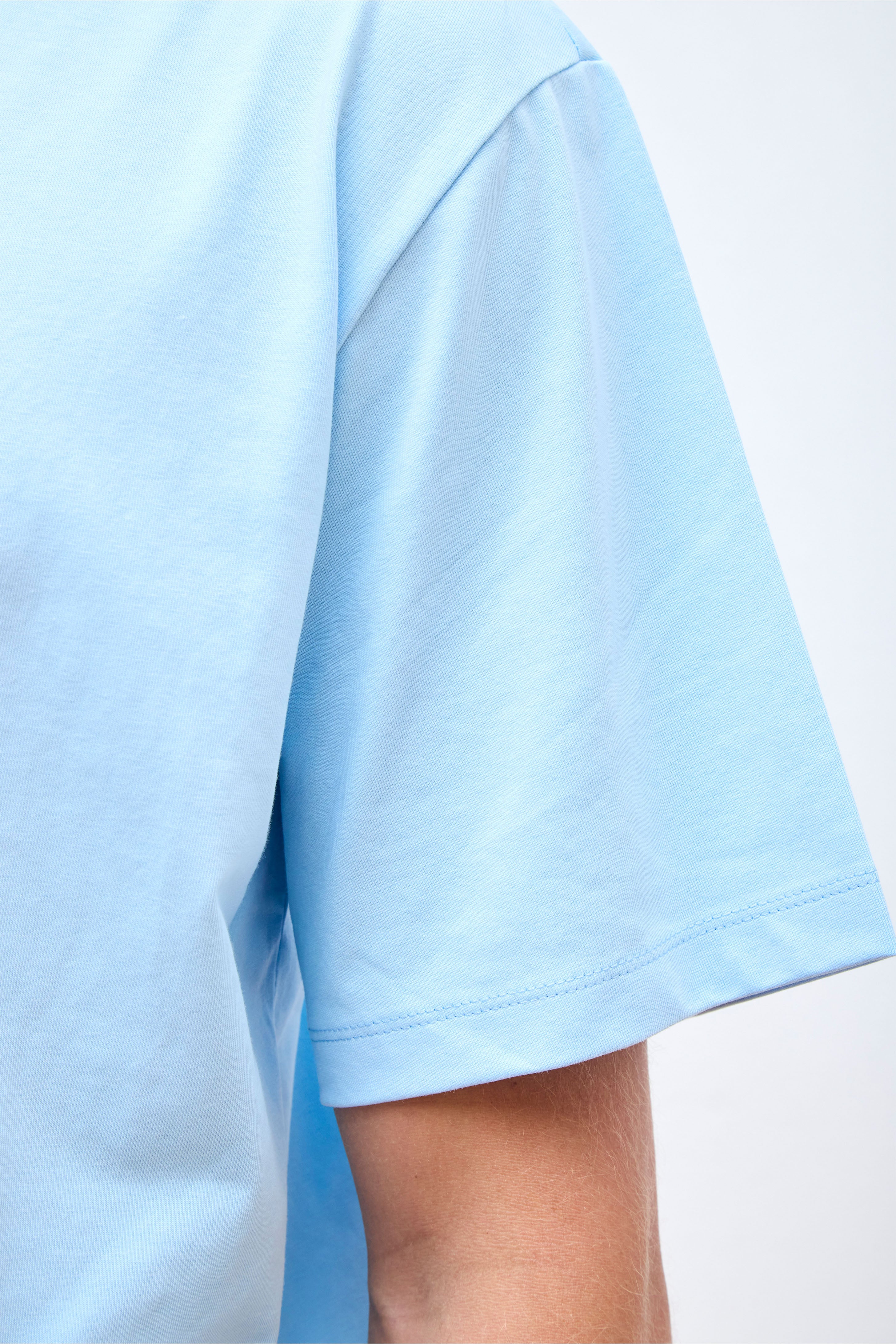 Boat Neck T-Shirt Light Blue