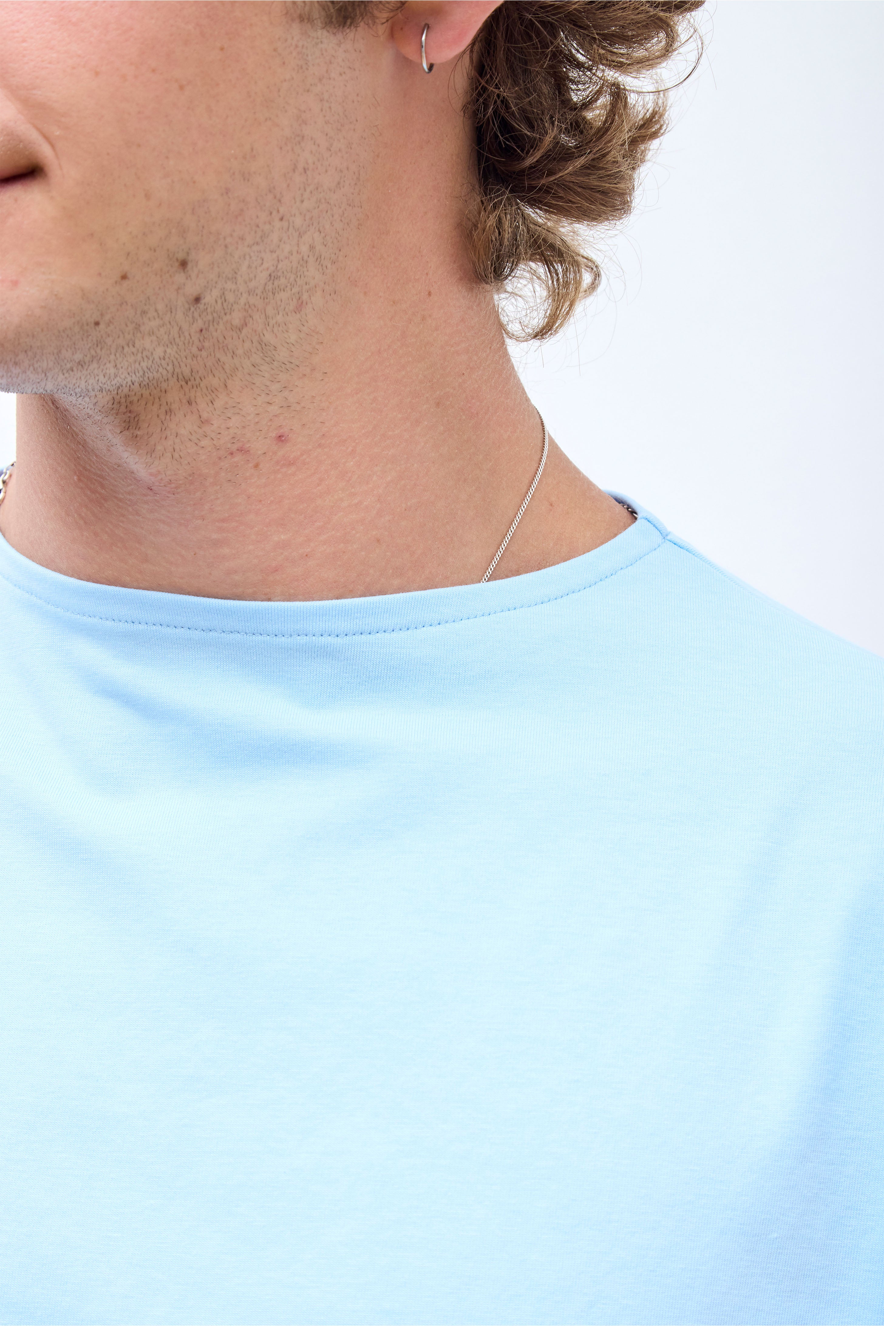 Boat Neck T-Shirt Light Blue