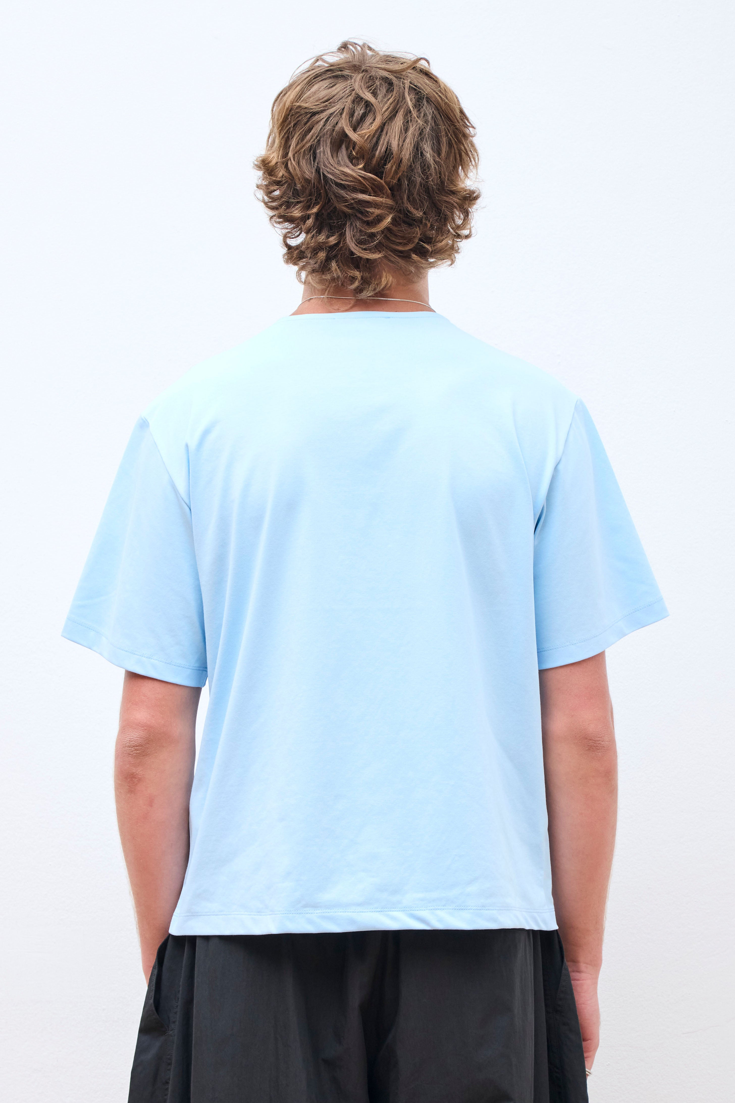 Boat Neck T-Shirt Light Blue