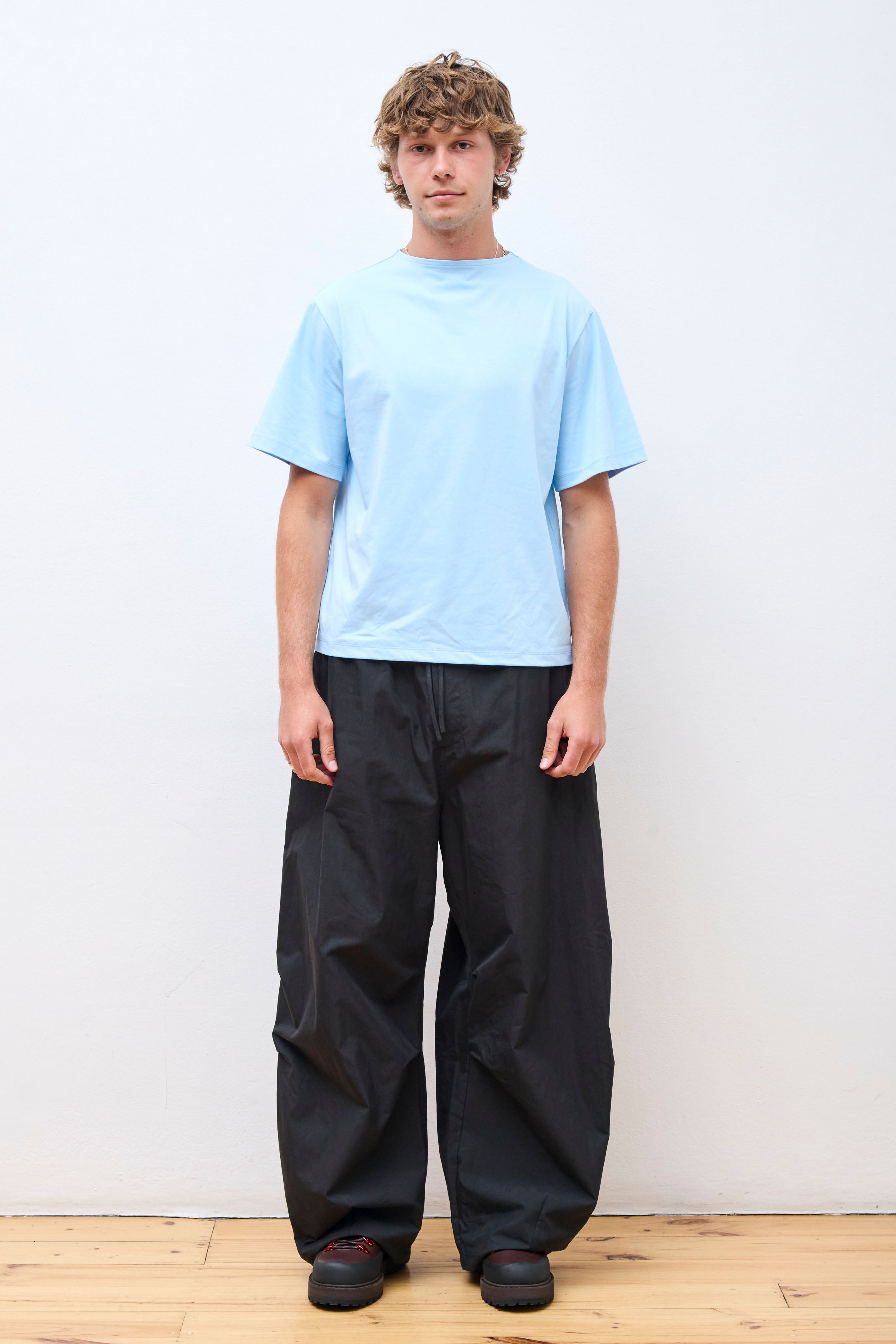 Boat Neck T-Shirt Light Blue