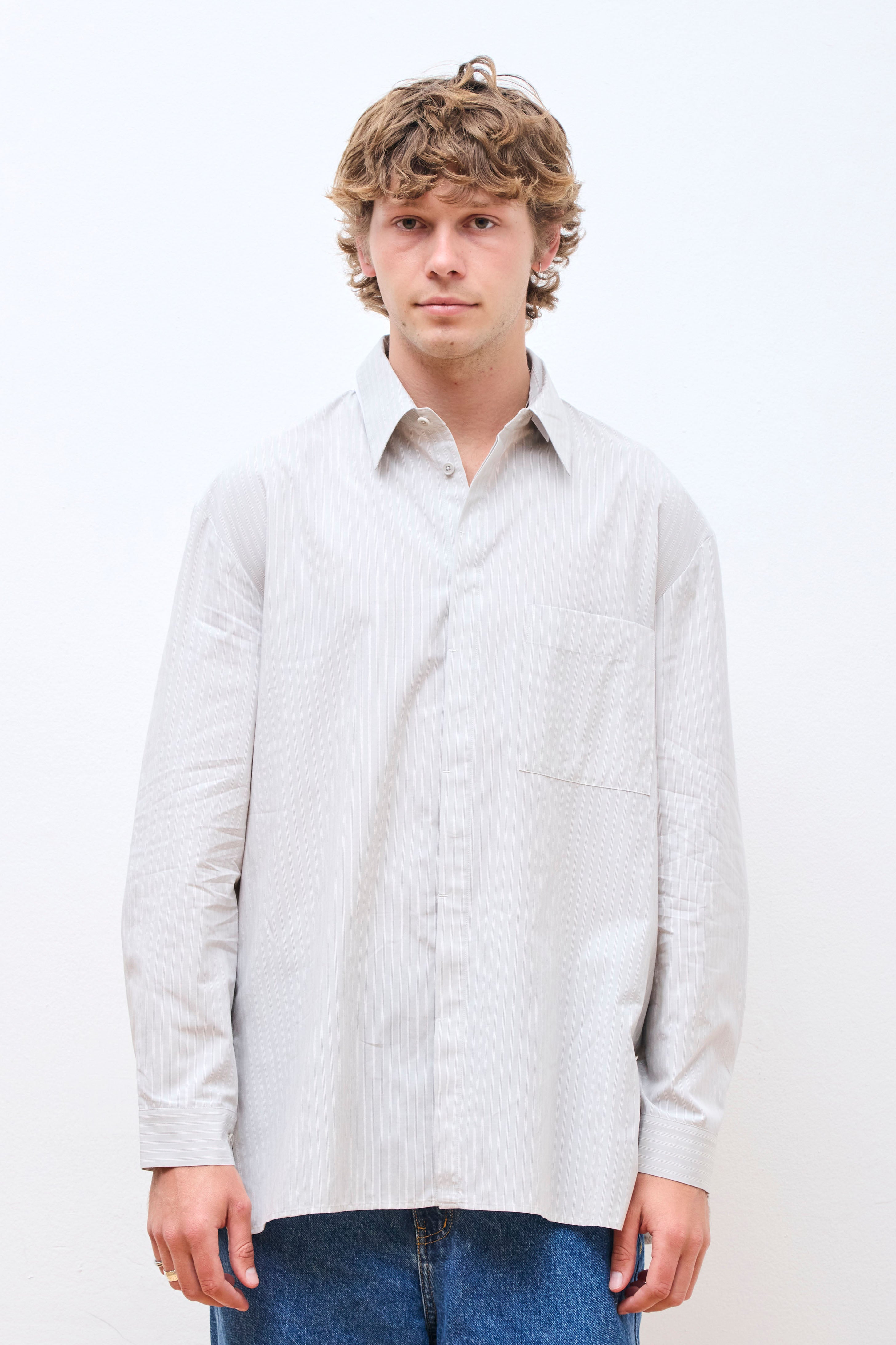 Men's Stripe Oversized Shirts Stripe