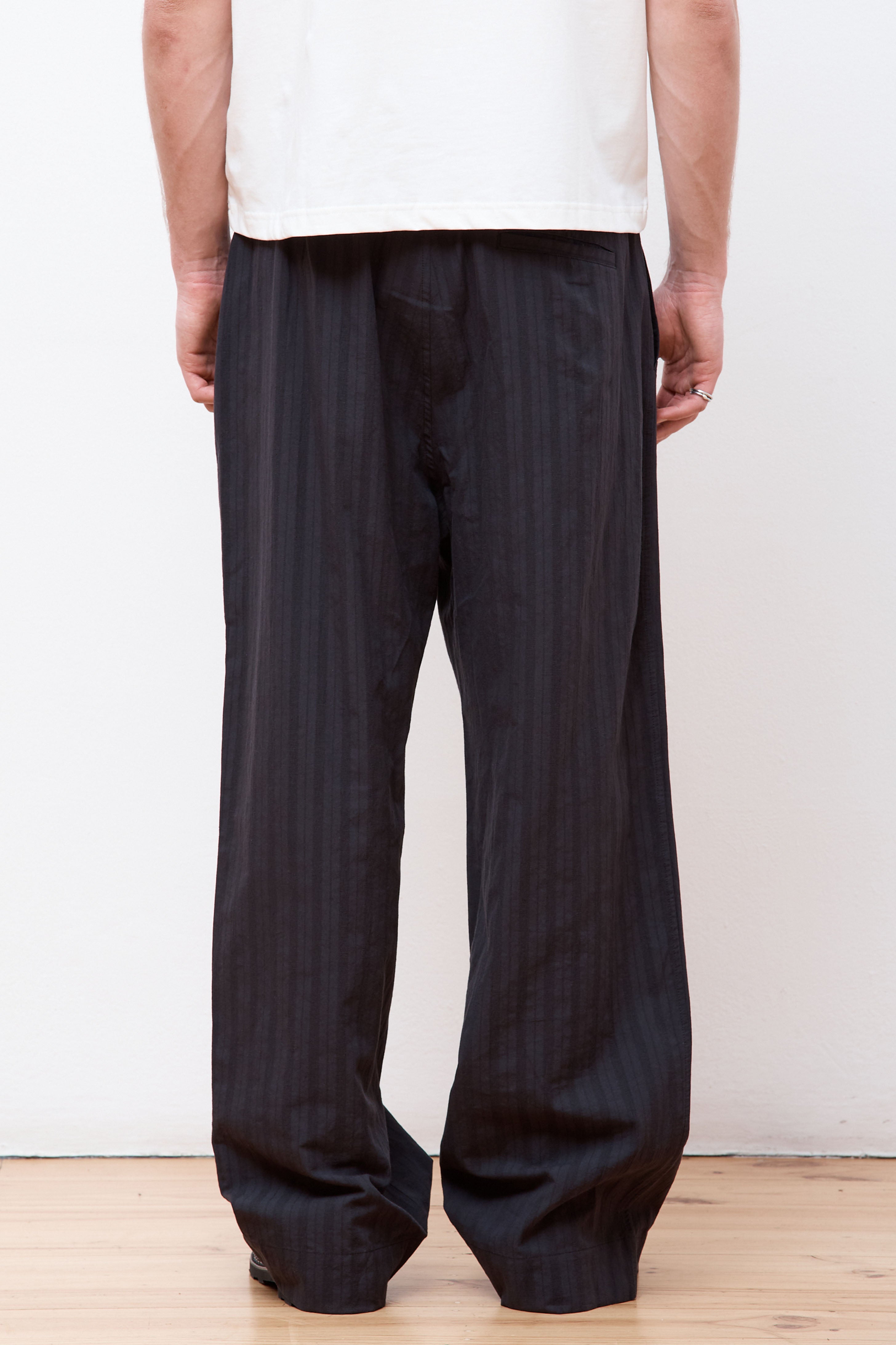 Stripe Drawstring Pants Black