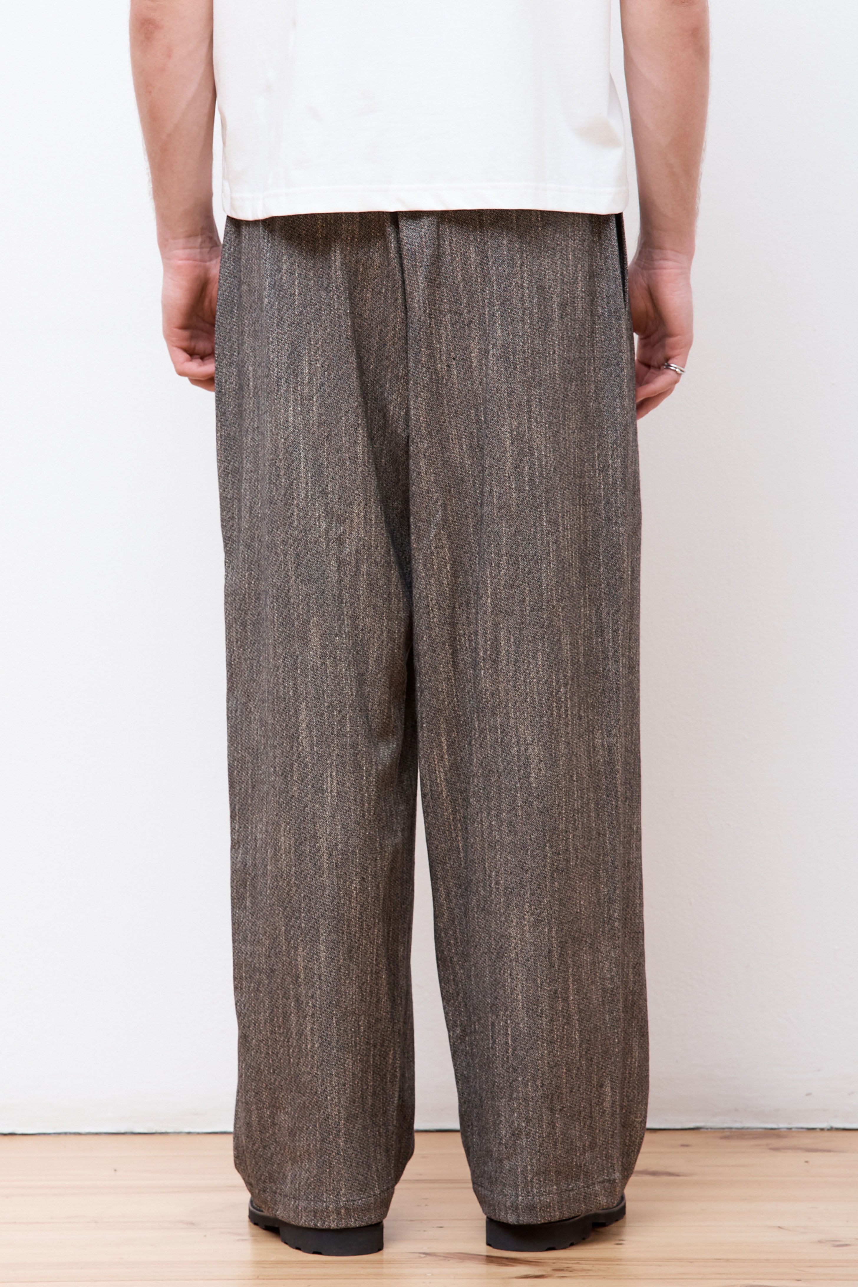 Wool Tweed Wide Pants Charcoal