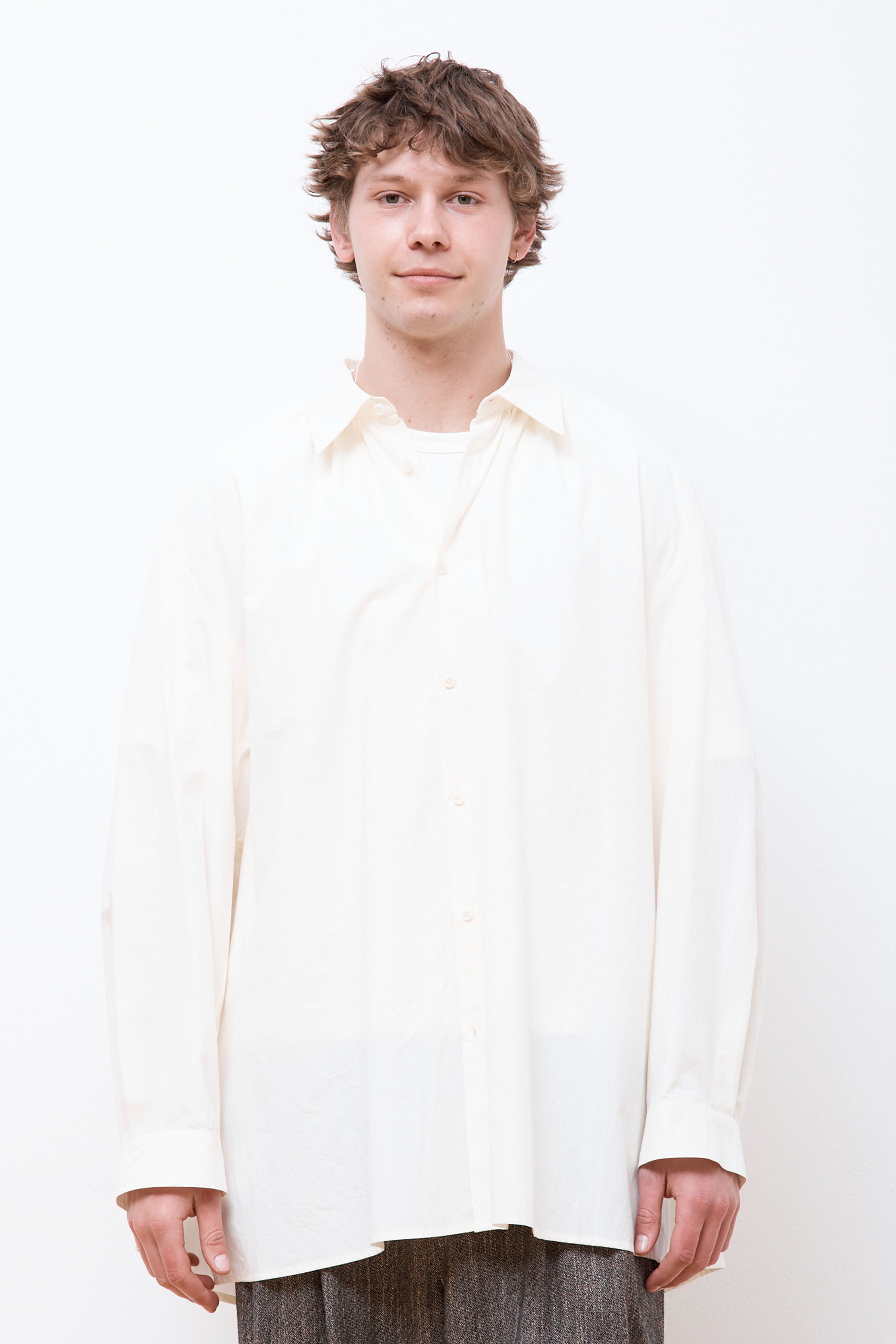 Organic Cotton Shirring Shirts Ecru