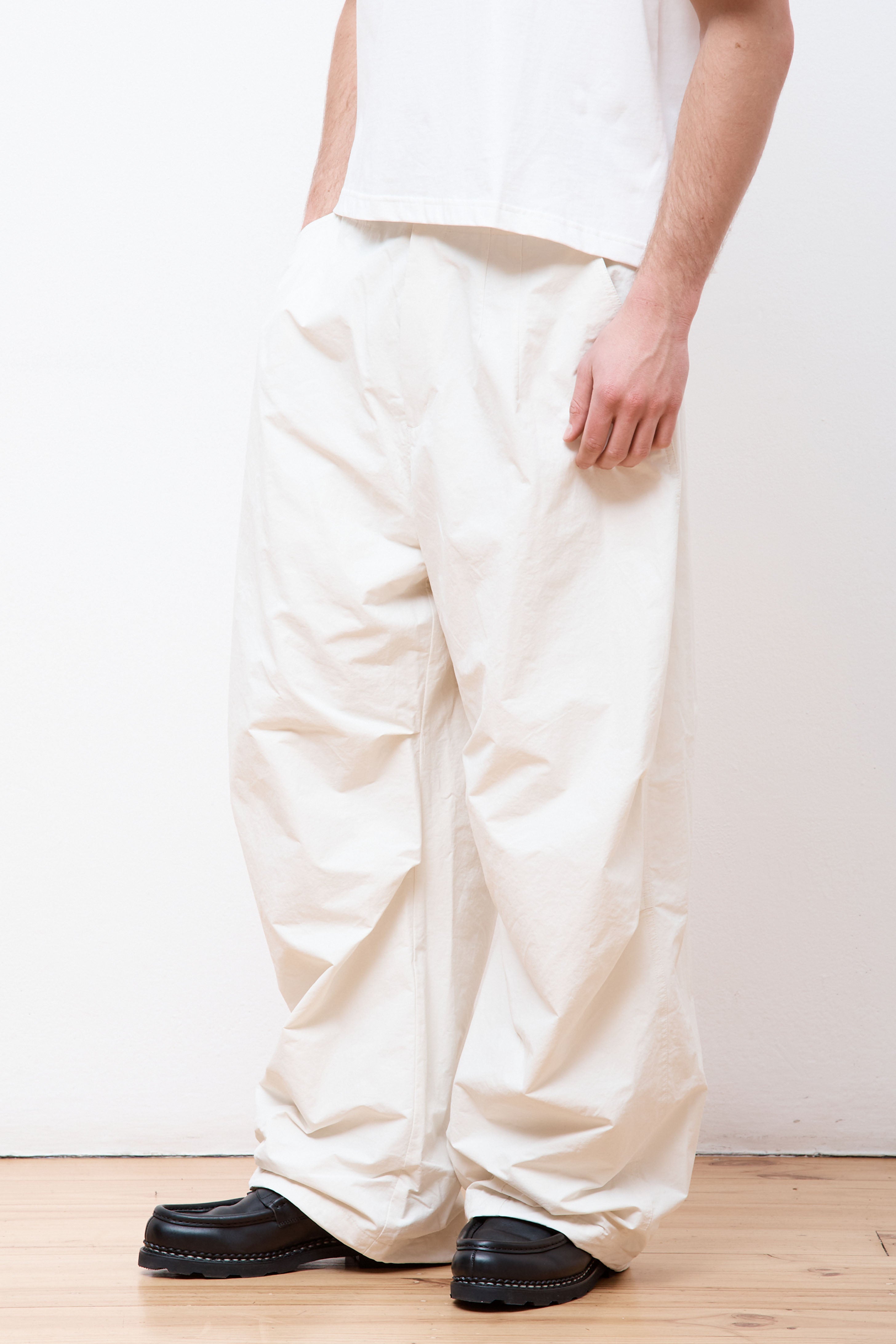 Mens Cotton Nylon Fatigue Pants Ecru