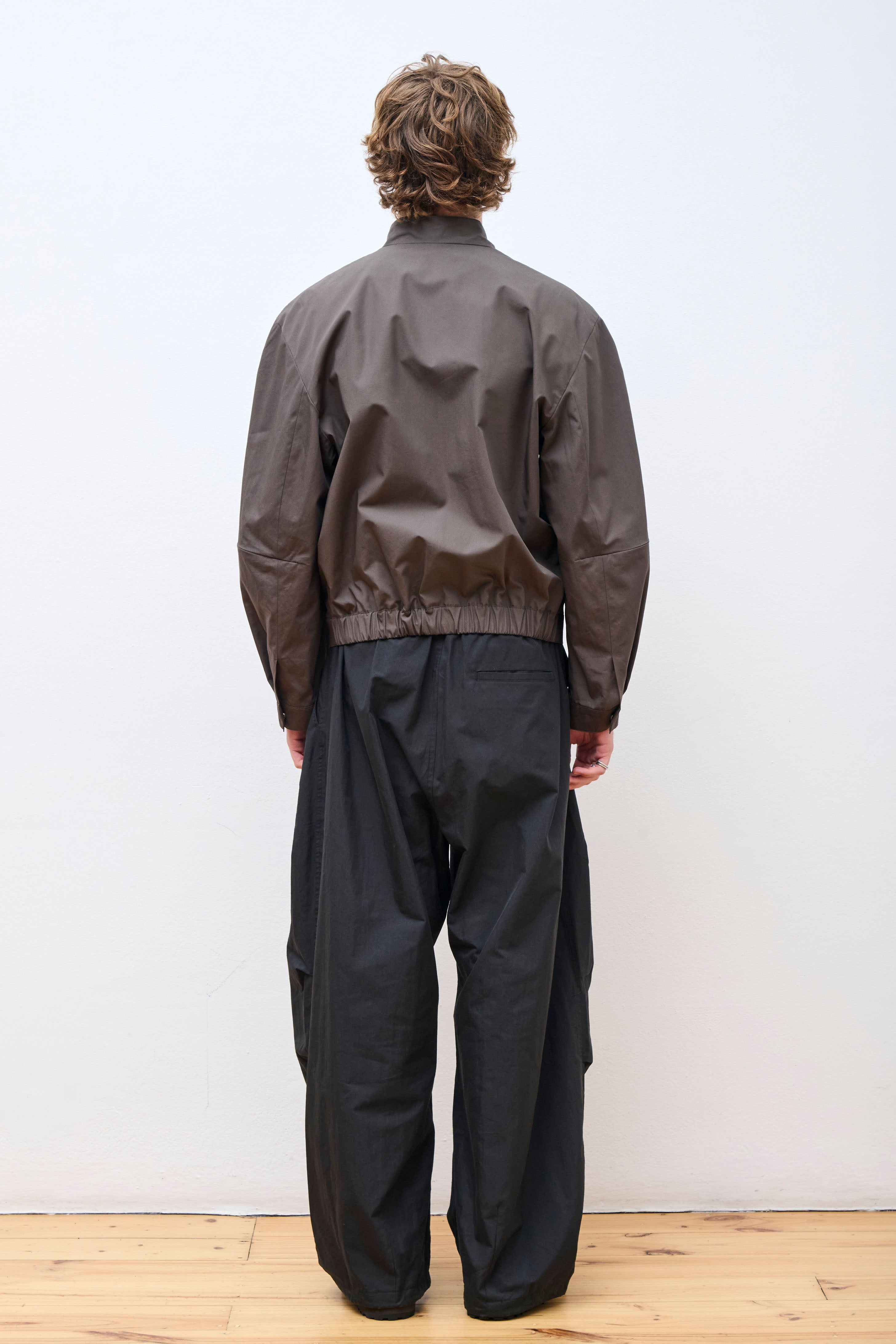 Drawstring Wide Fatigue Pants Black