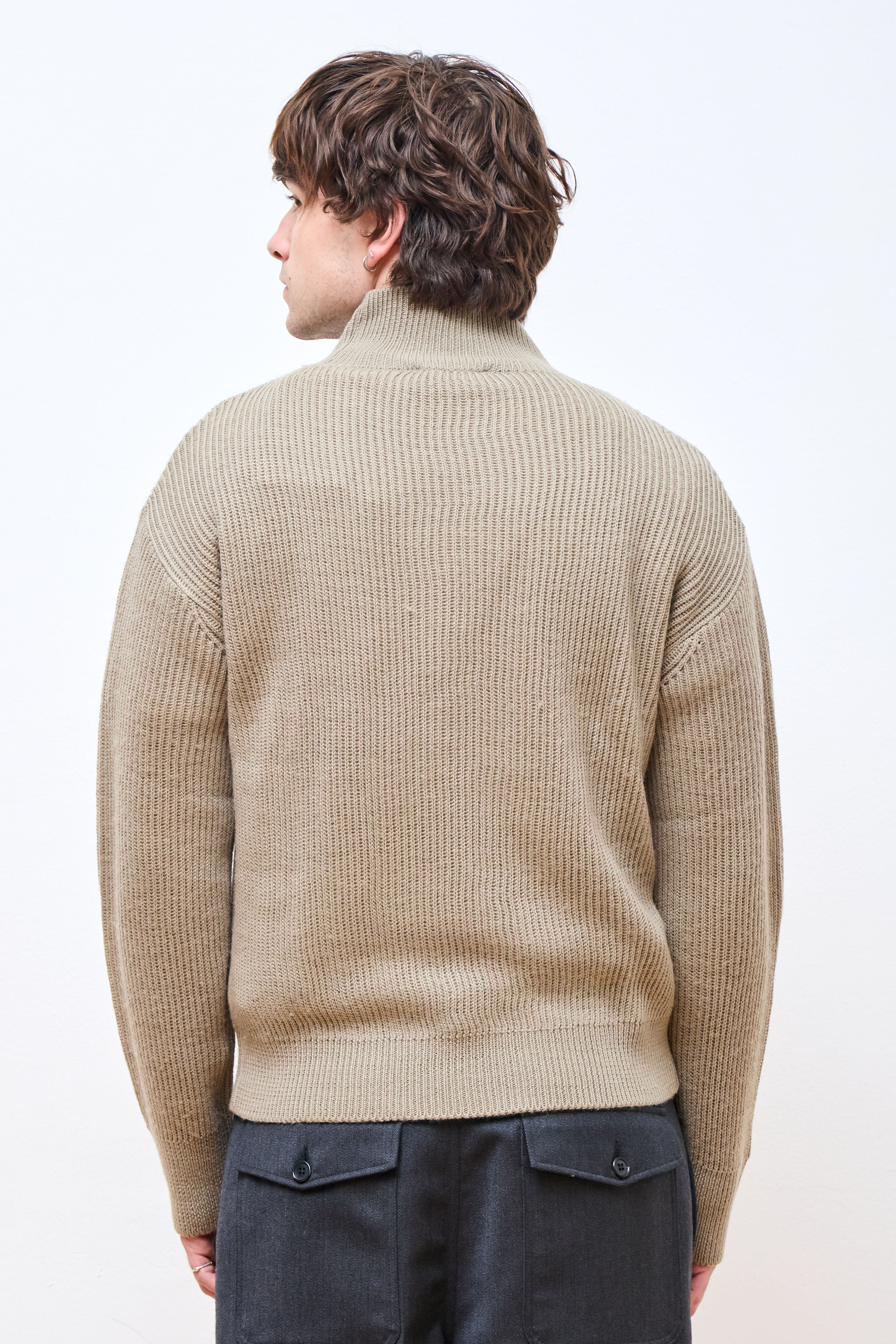 Mens Turtleneck Pullover Khaki