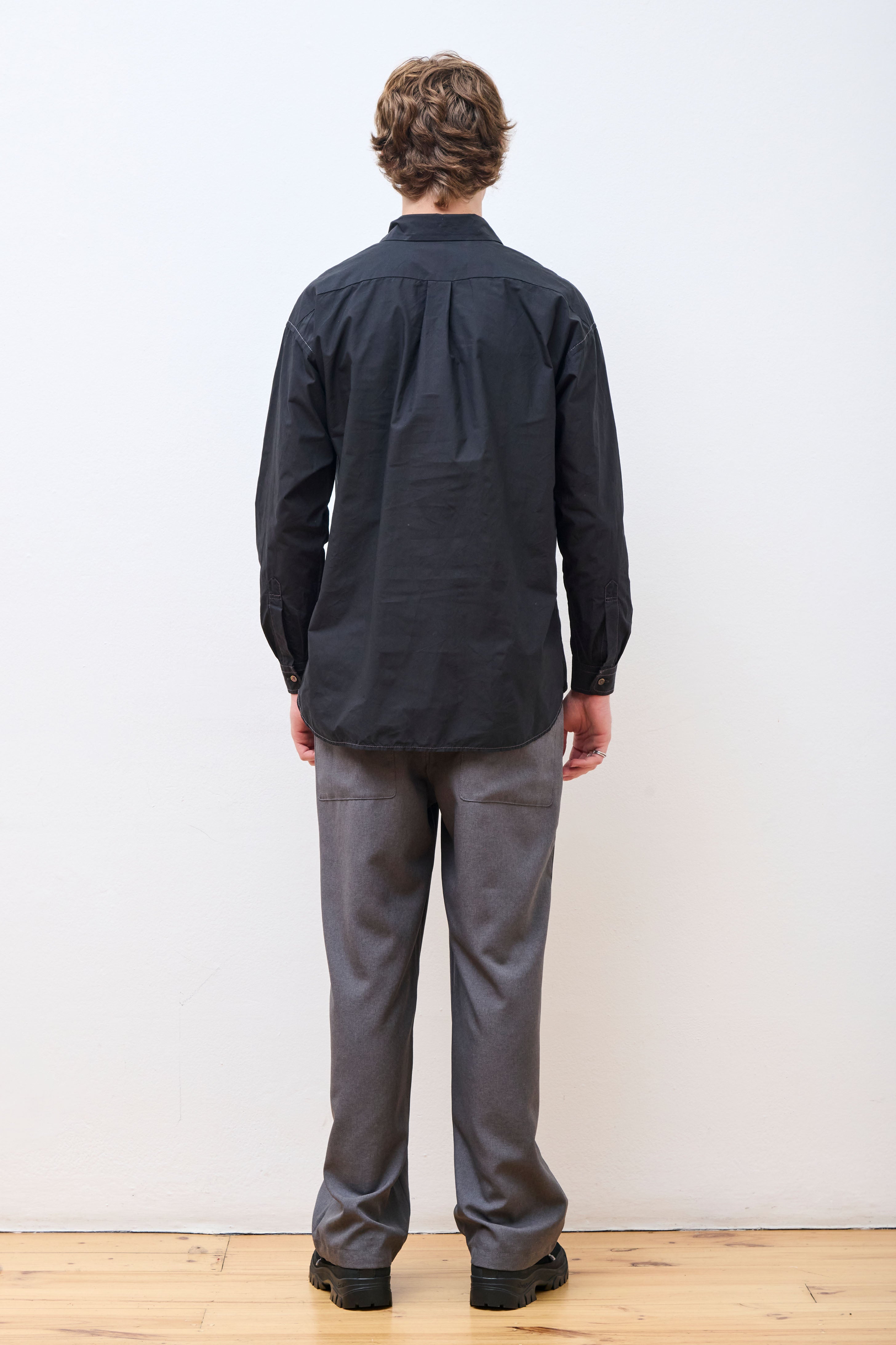 Pe Melange Twill Wide Pants Gray