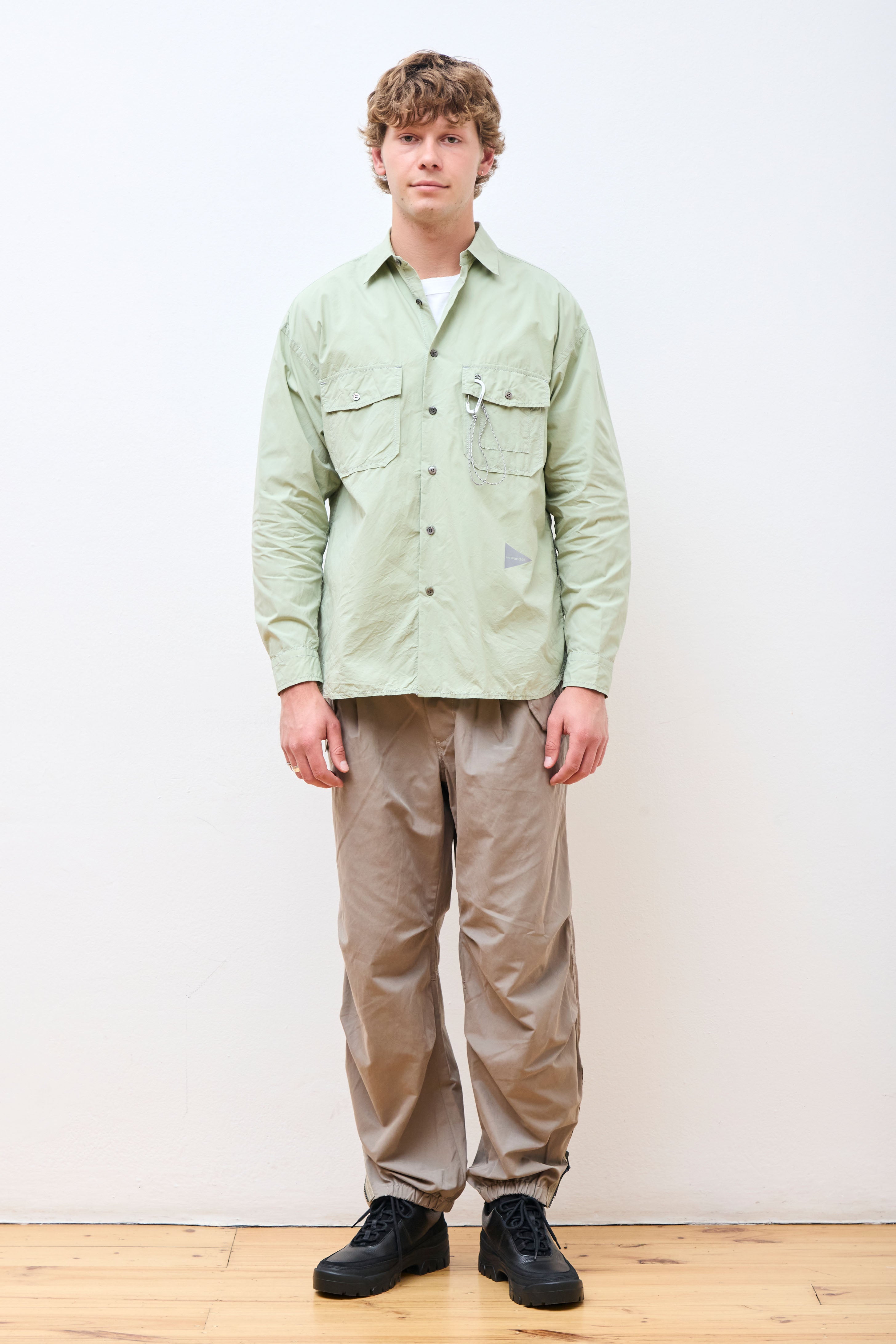 Side Zip Hem Pants Gray Beige