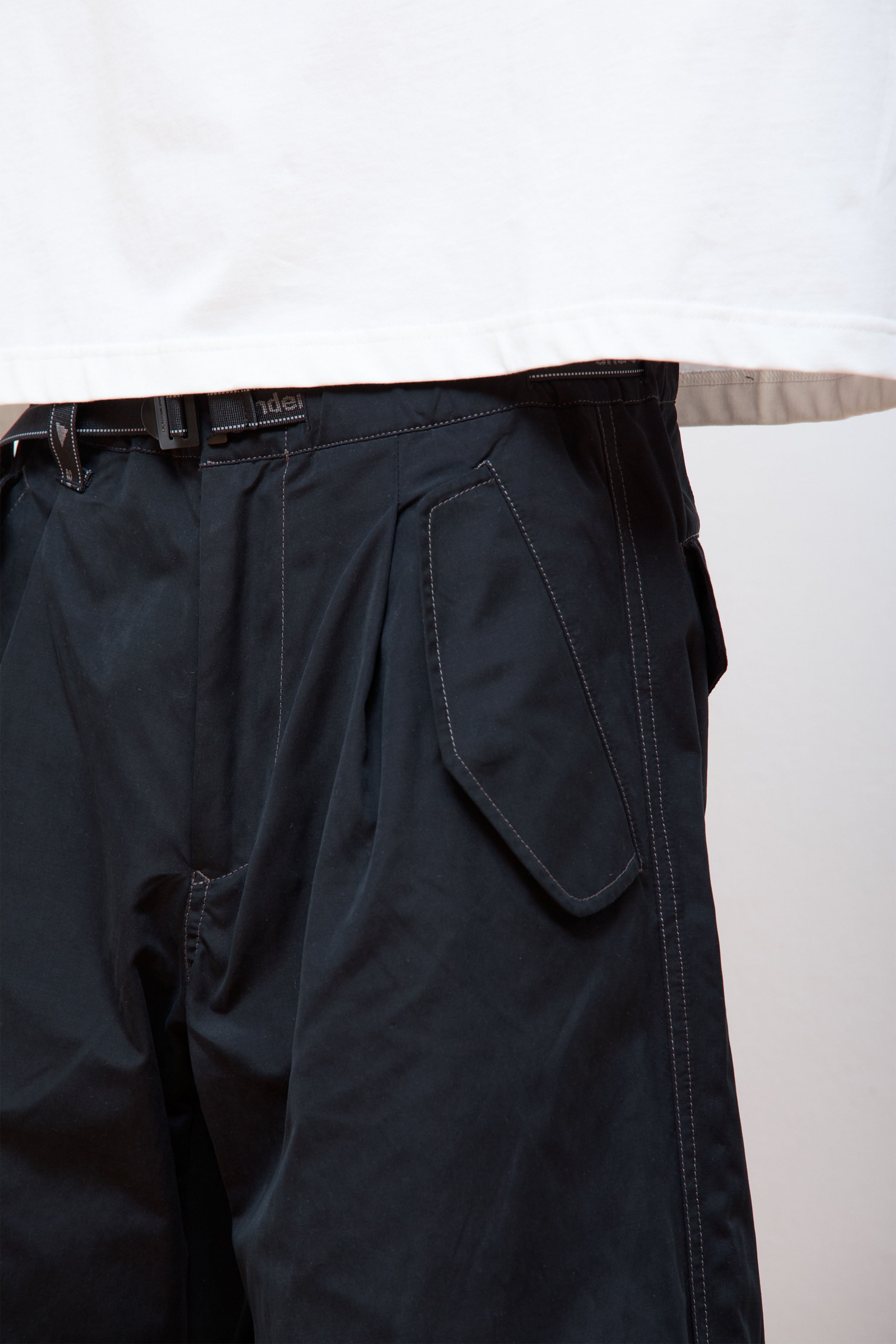 Side Zip Hem Pants Black