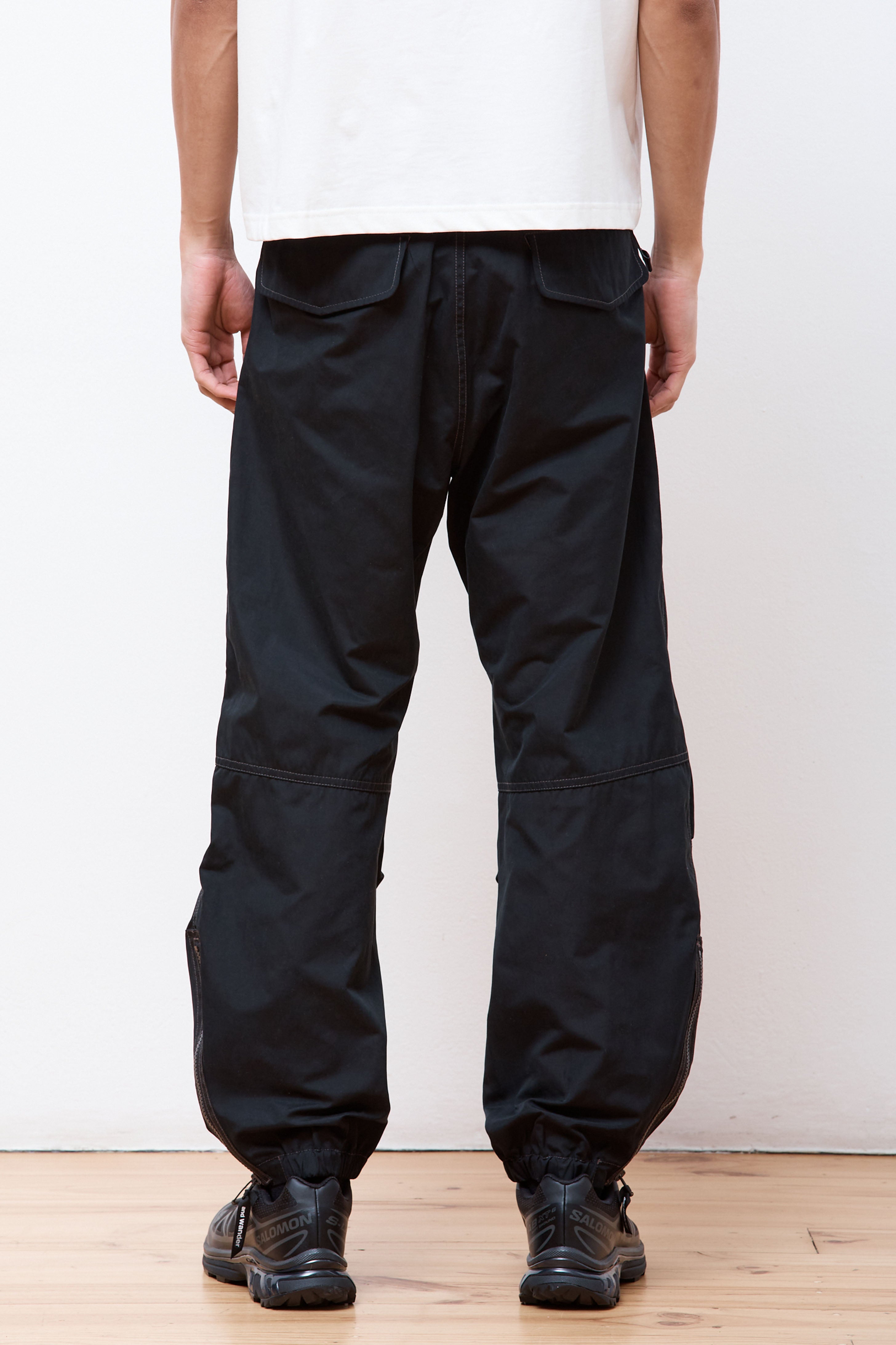 Side Zip Hem Pants Black