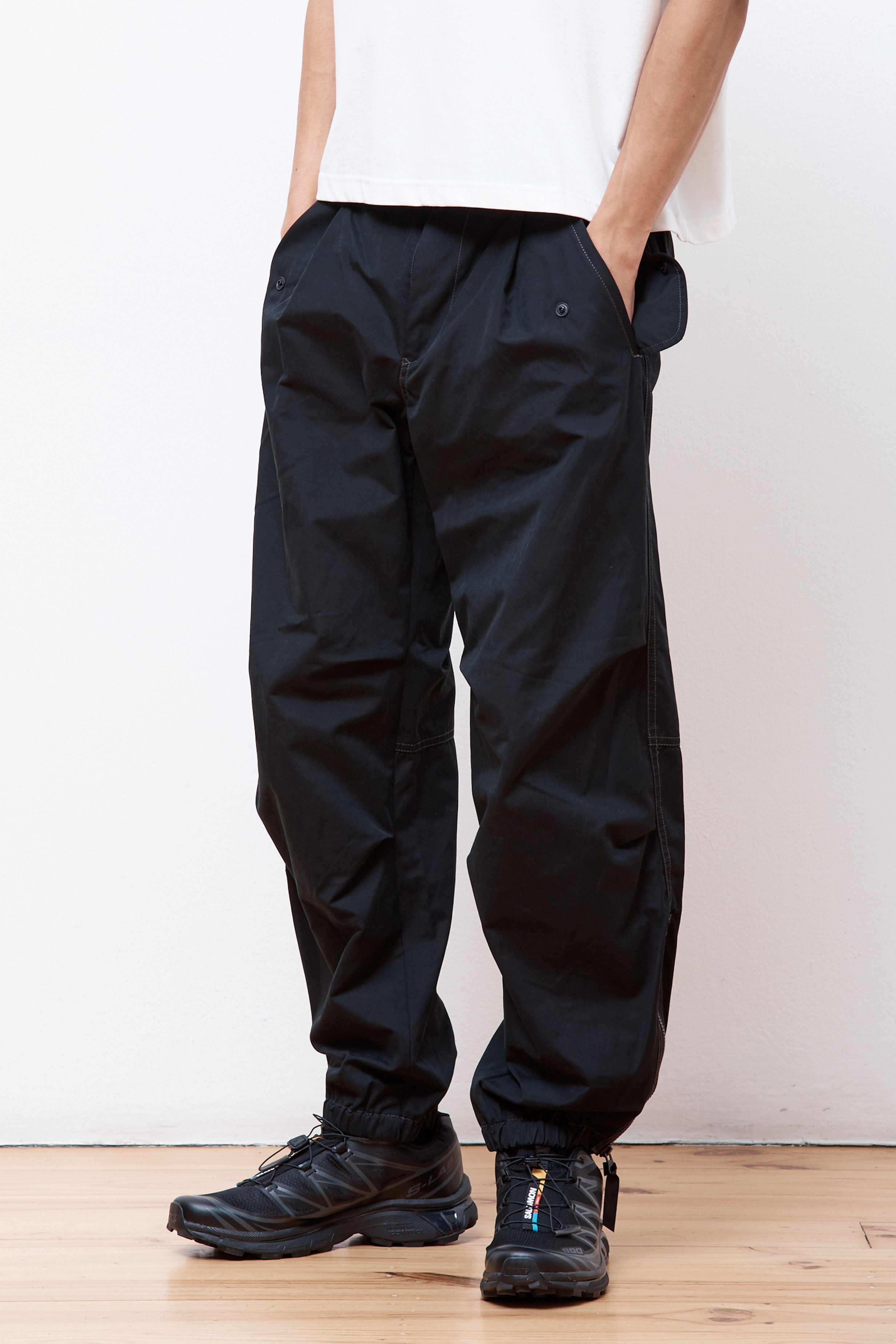 Side Zip Hem Pants Black