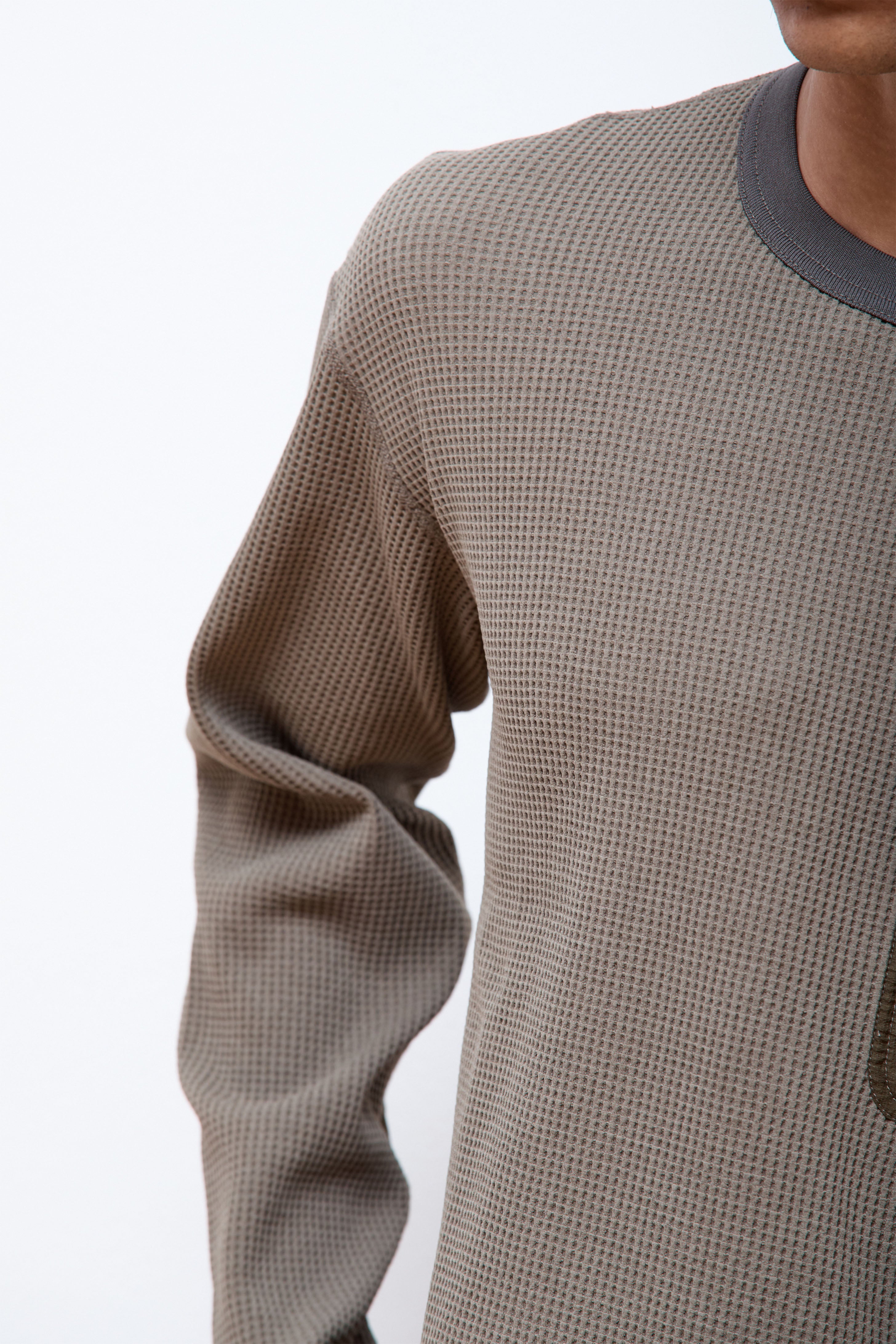 Pe Waffle Long Sleeve T-Shirt Khaki