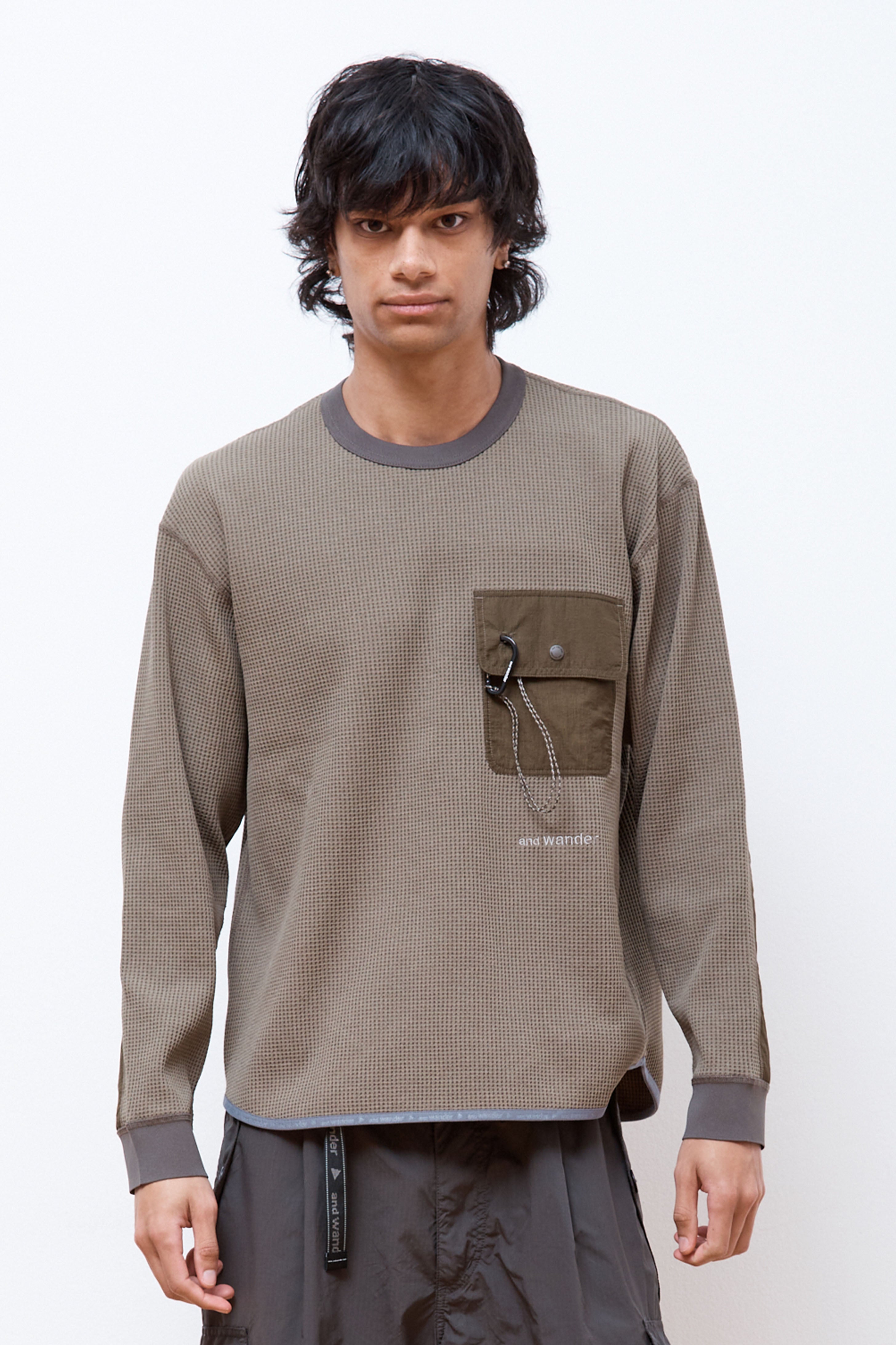 Pe Waffle Long Sleeve T-Shirt Khaki