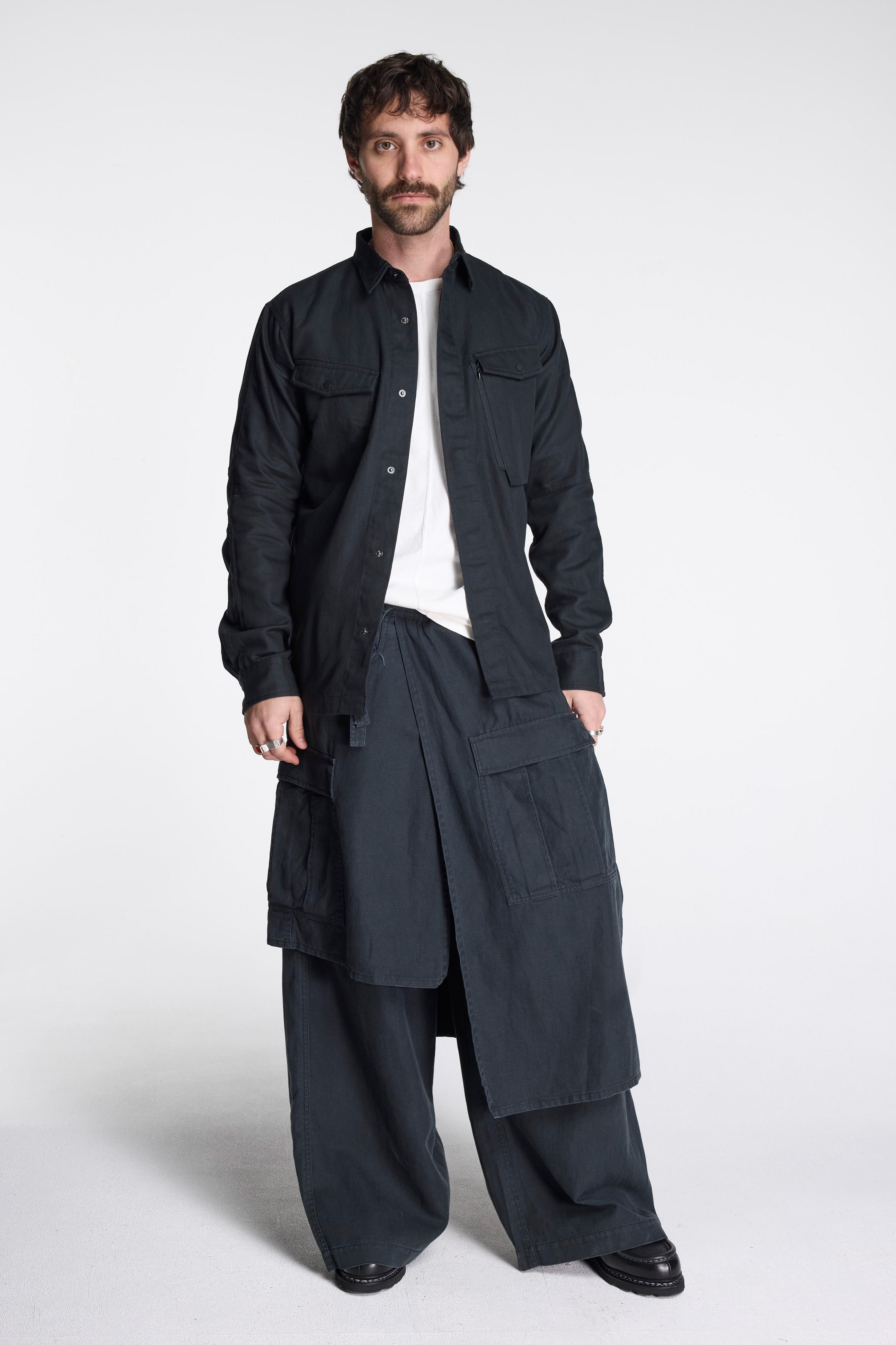 Asym Cargo Hakama Pants Black