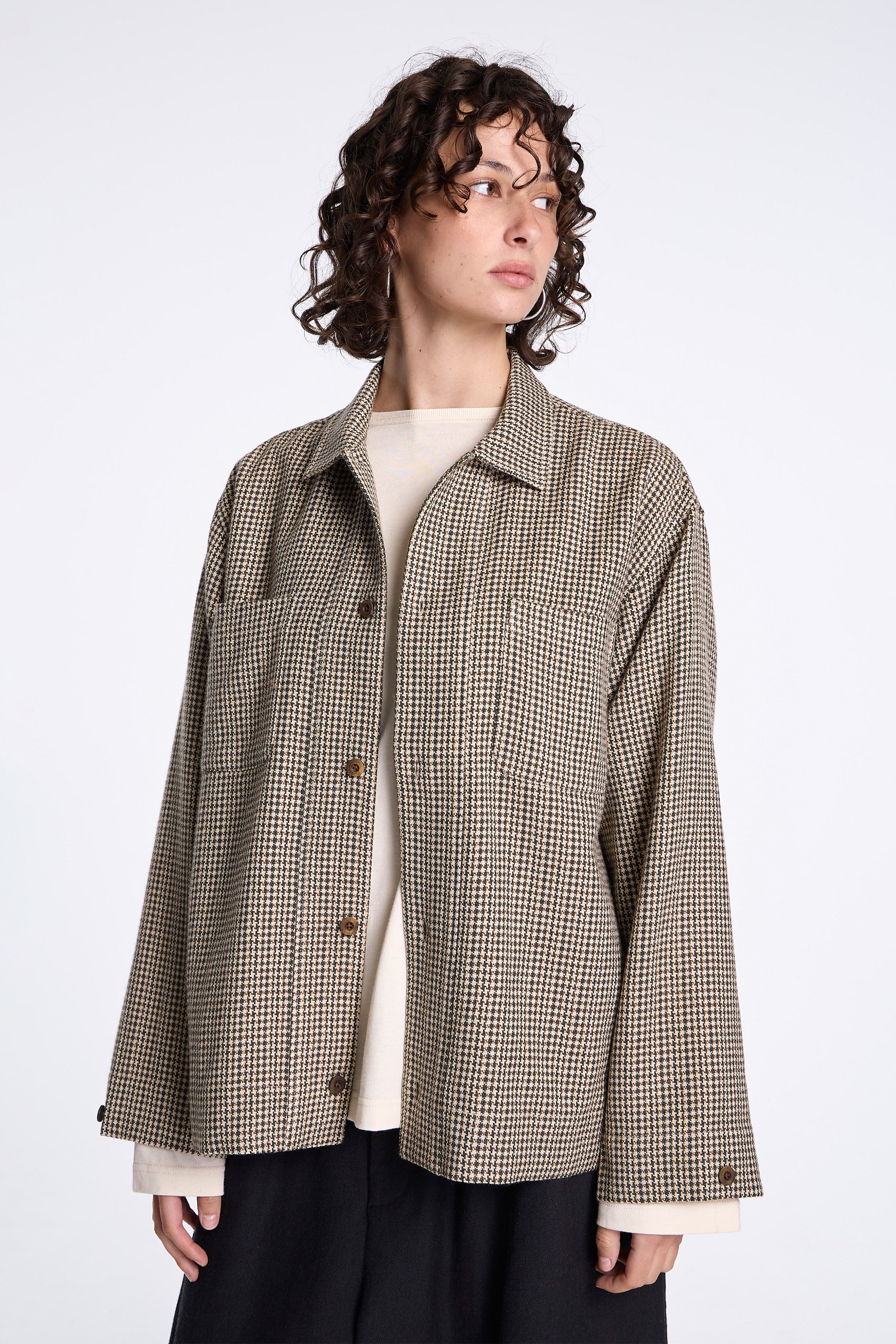 Boxy Shirt Natural/Carob