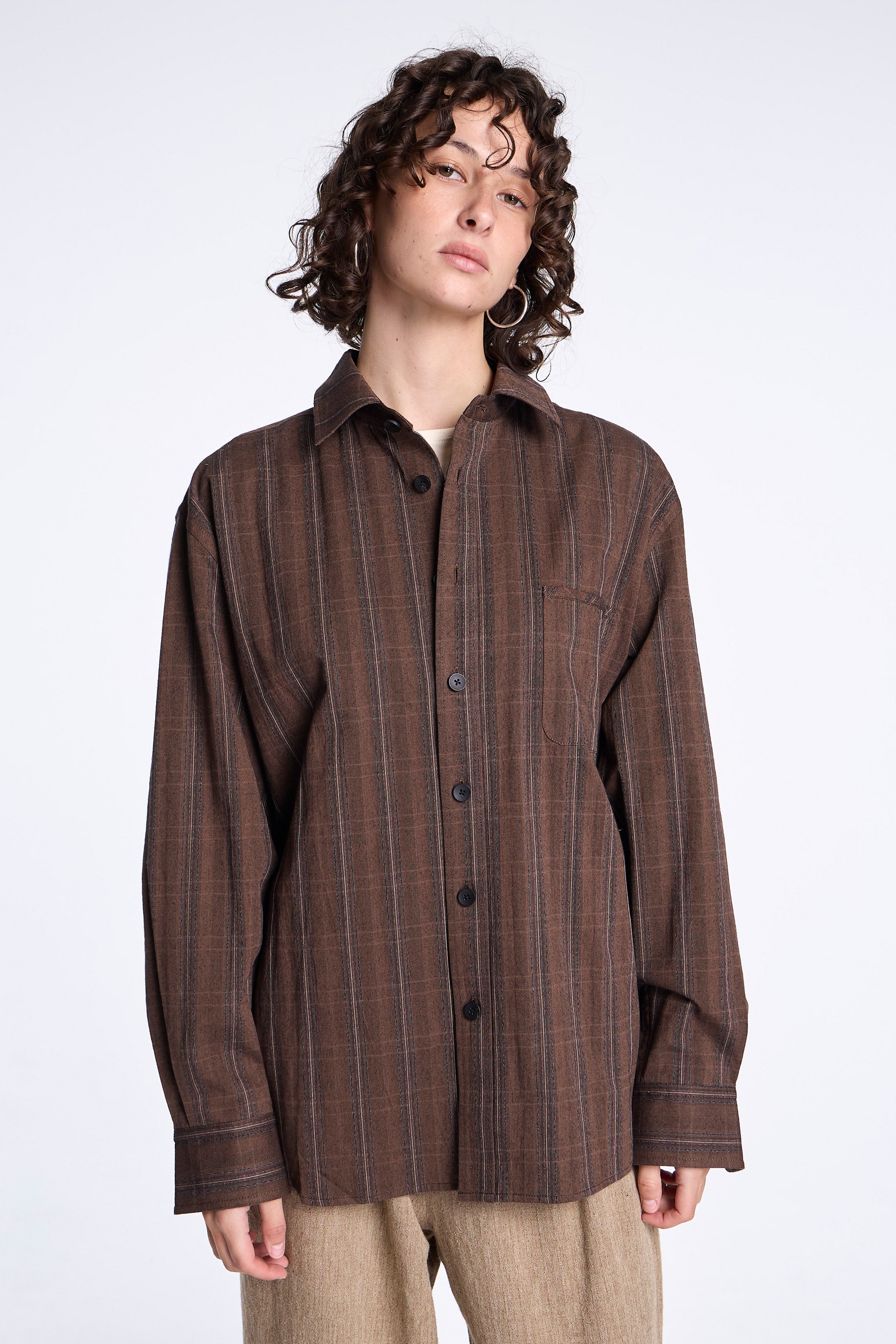 Easy Shirt Umber Stripe