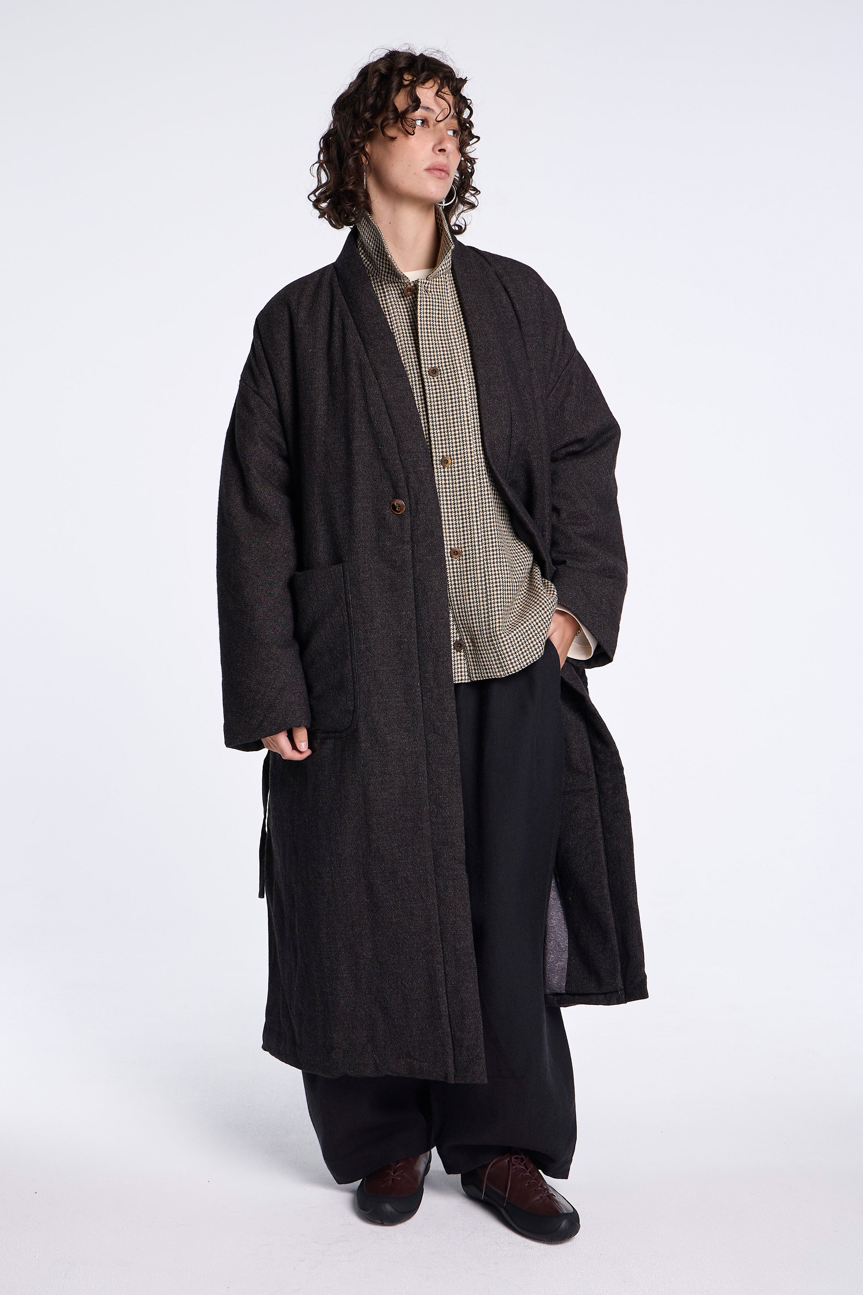 Long Kimono Jacket Charcoal