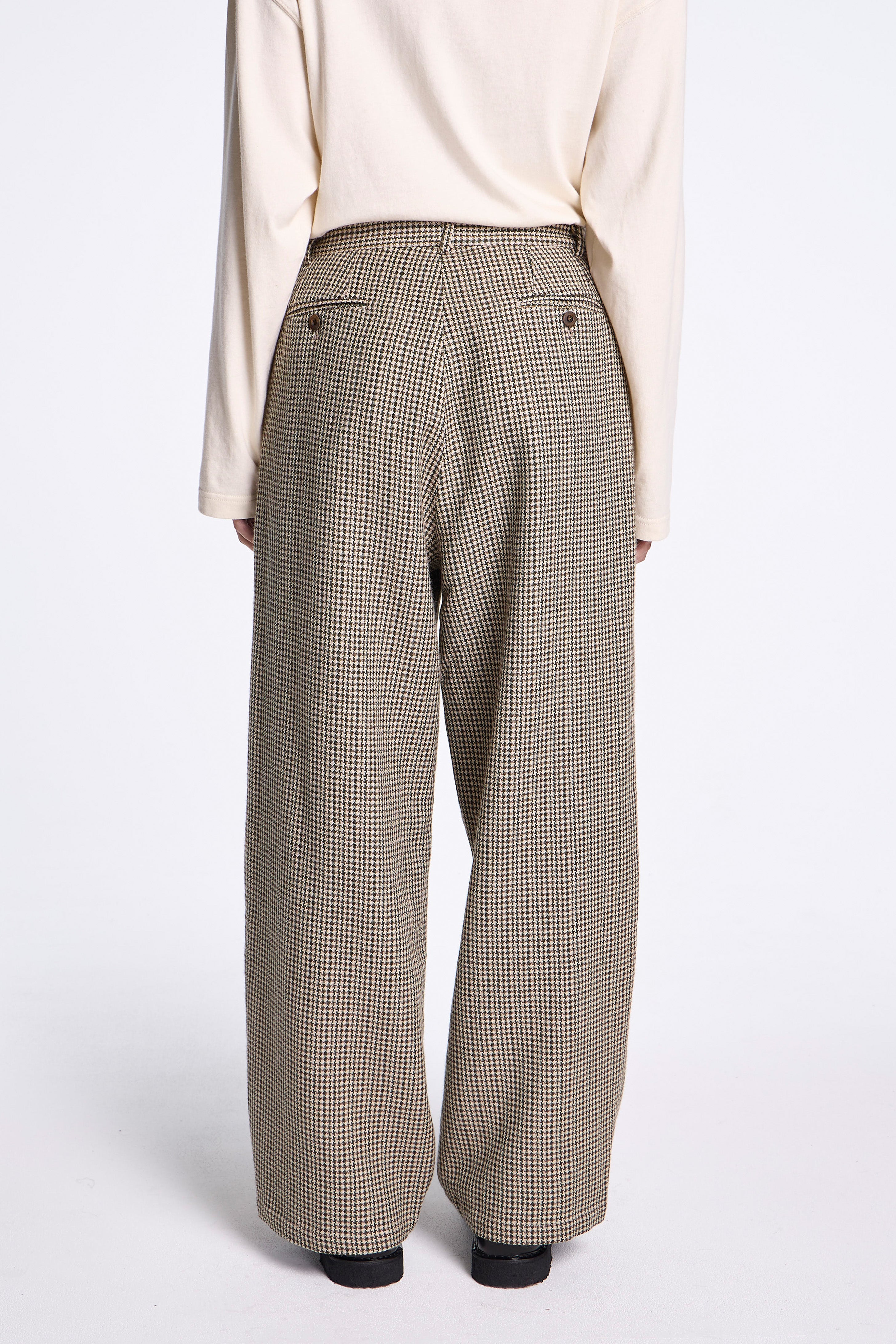 Triple Pleated Pant Natural/Carob