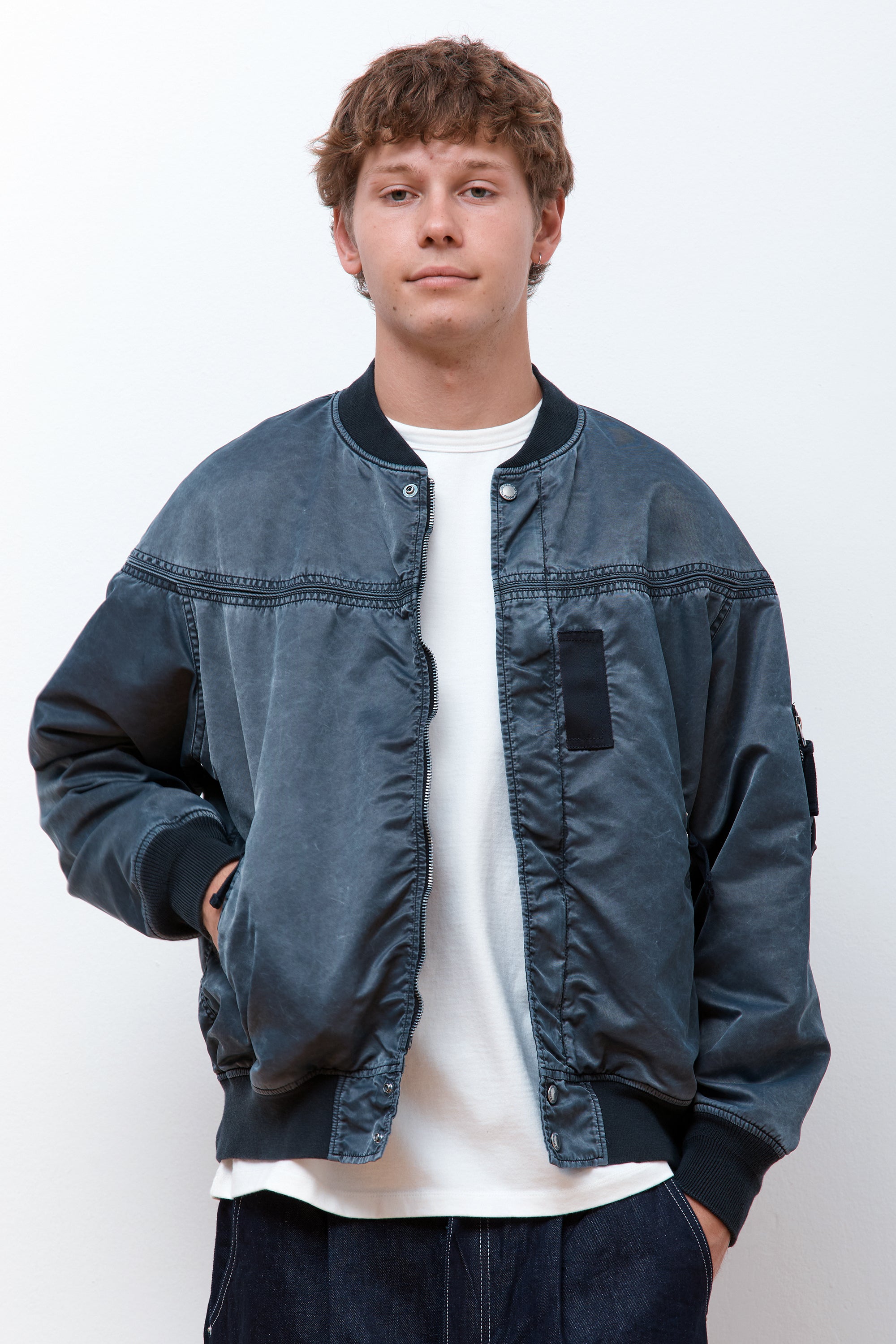 Faded Bomber Jacket Navy