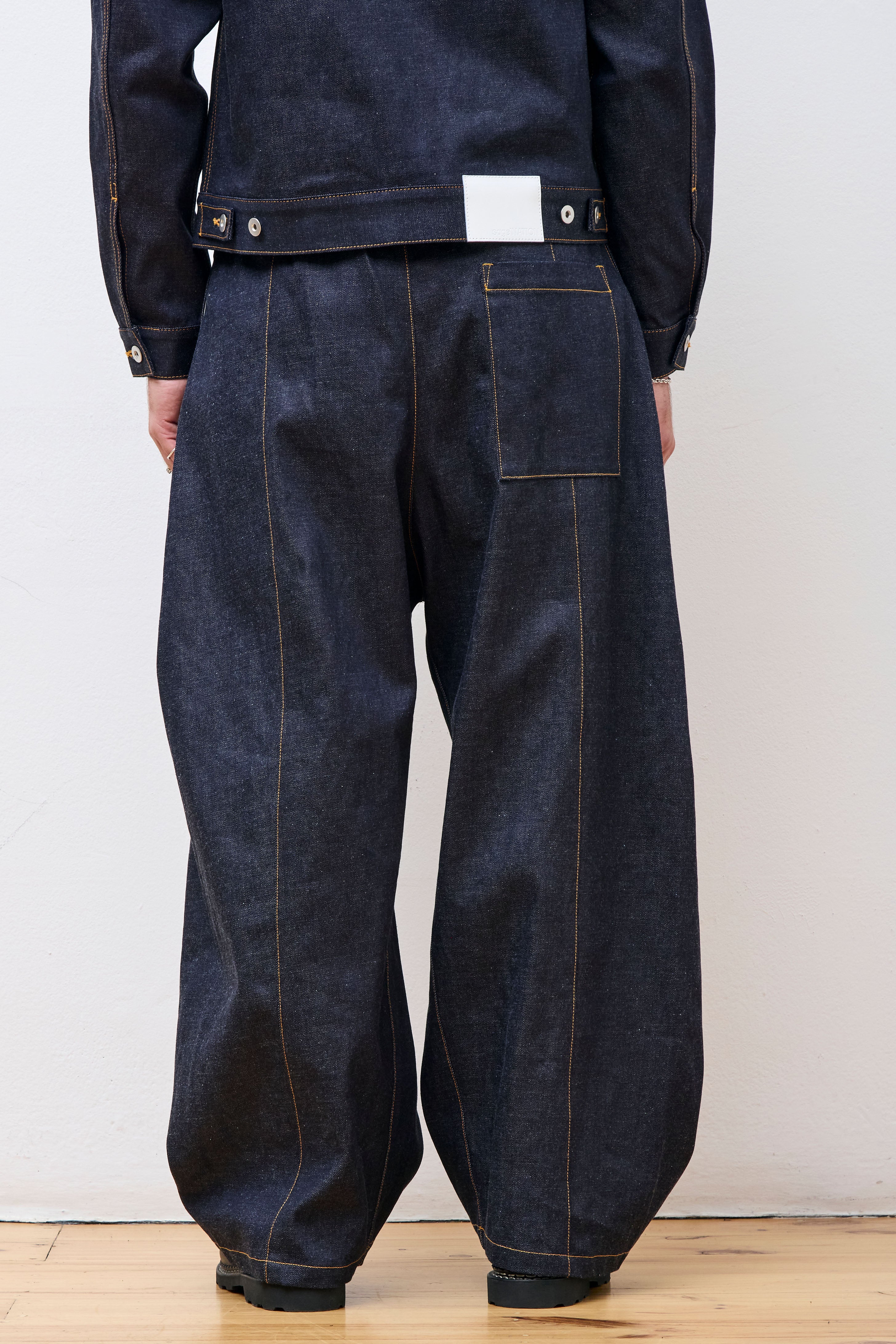 Box Pleat Trouser Denim Raw Denim