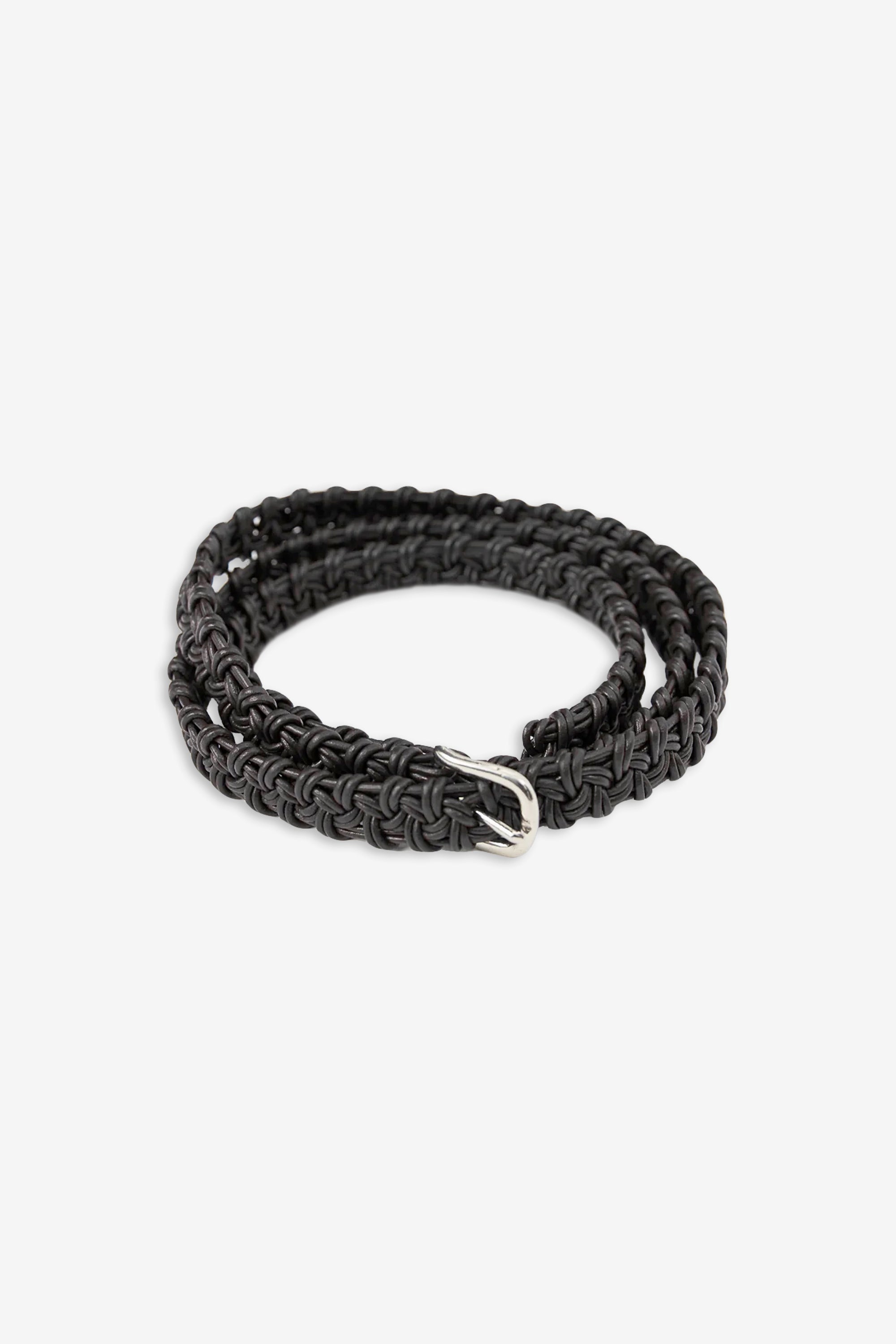 Braided Leather Belt Black