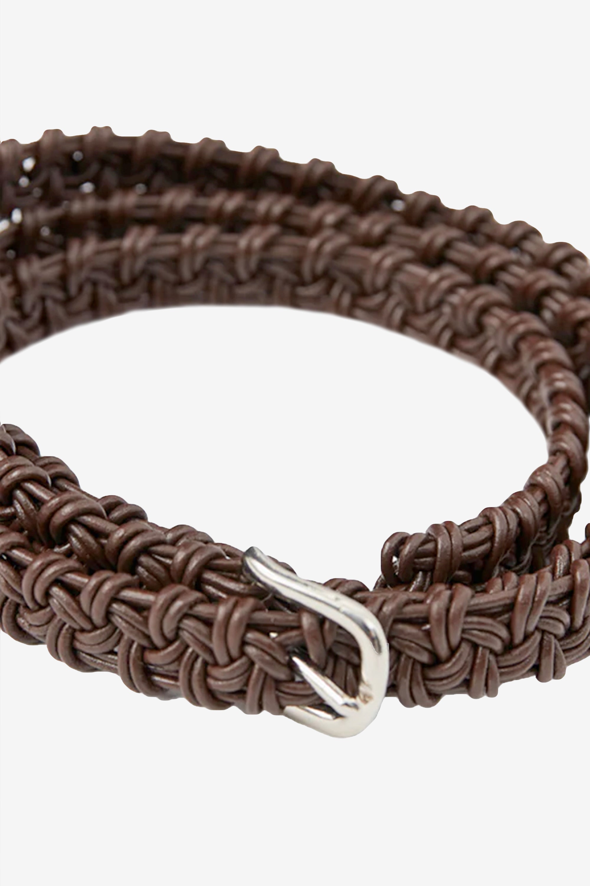 Braided Leather Belt Chocolate Brown