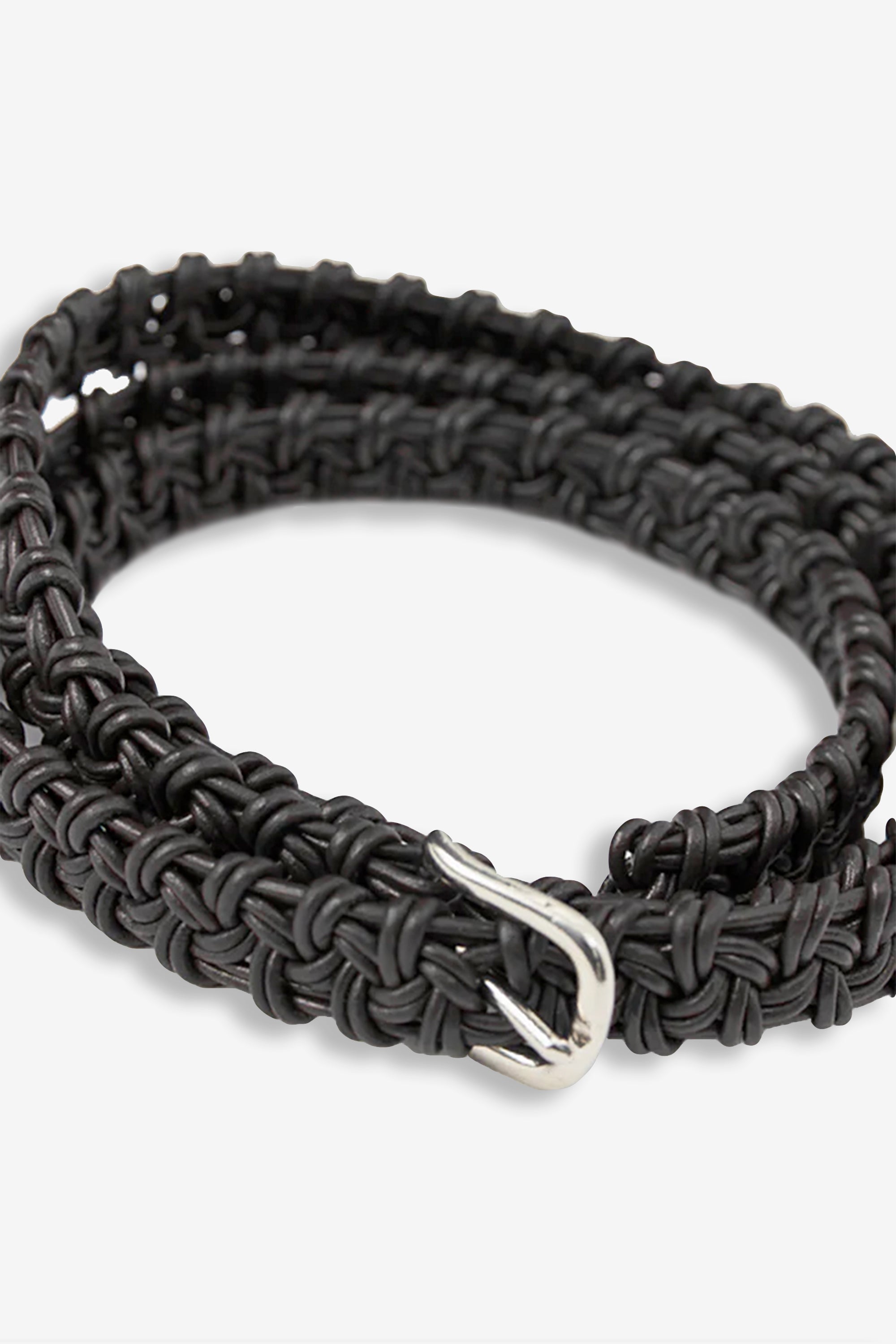 Braided Leather Belt Black