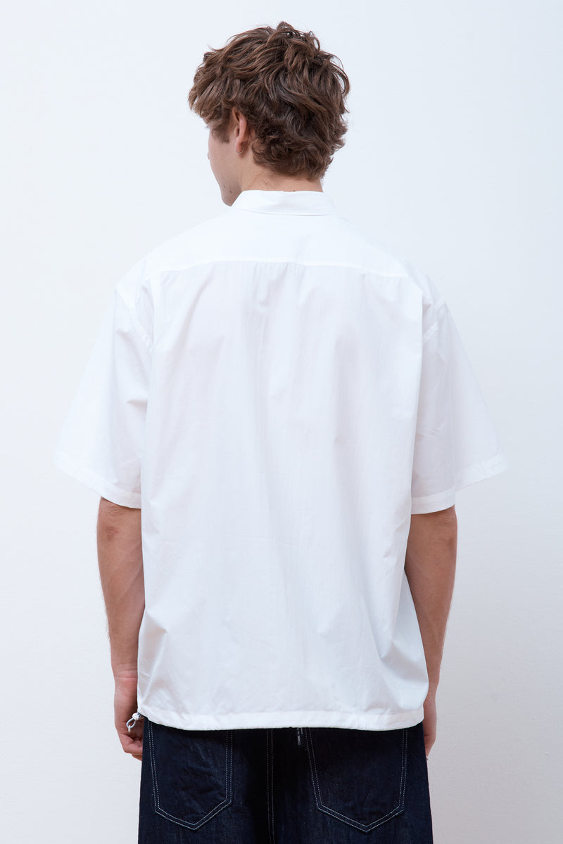 Cotton Drawstring SS Shirt White