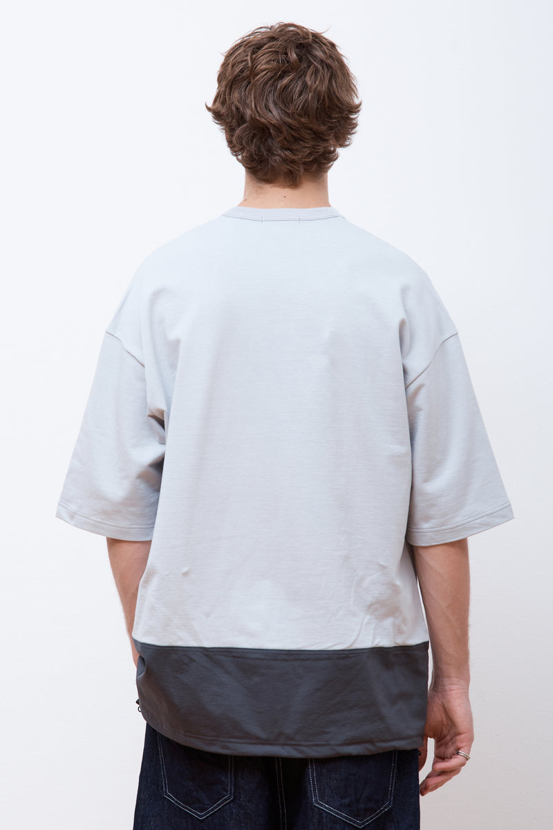 Colour Block Drawstring T-Shirt Grey