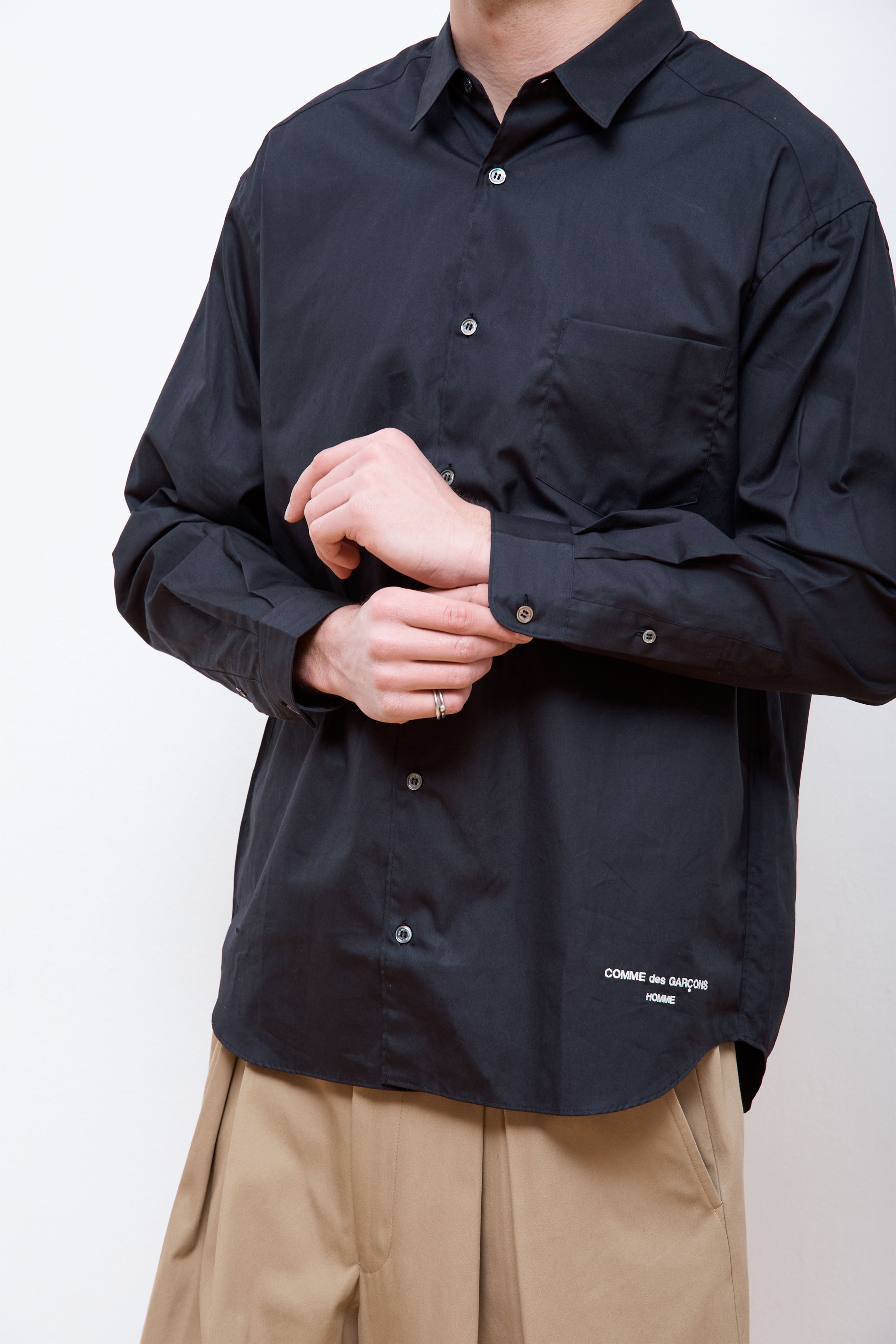 Cotton Logo Shirt Black