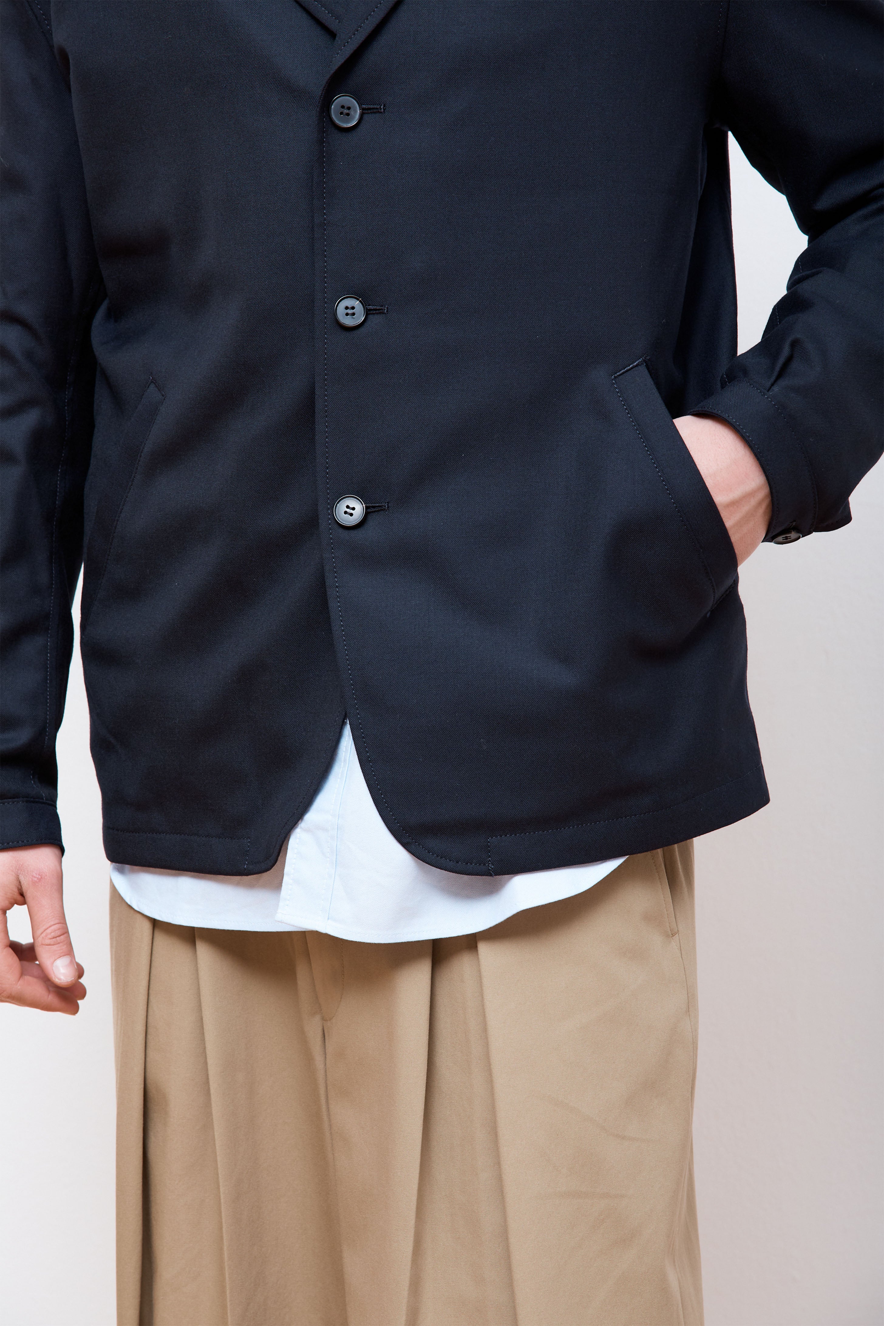 Wool Gabardine Sports Jacket Navy