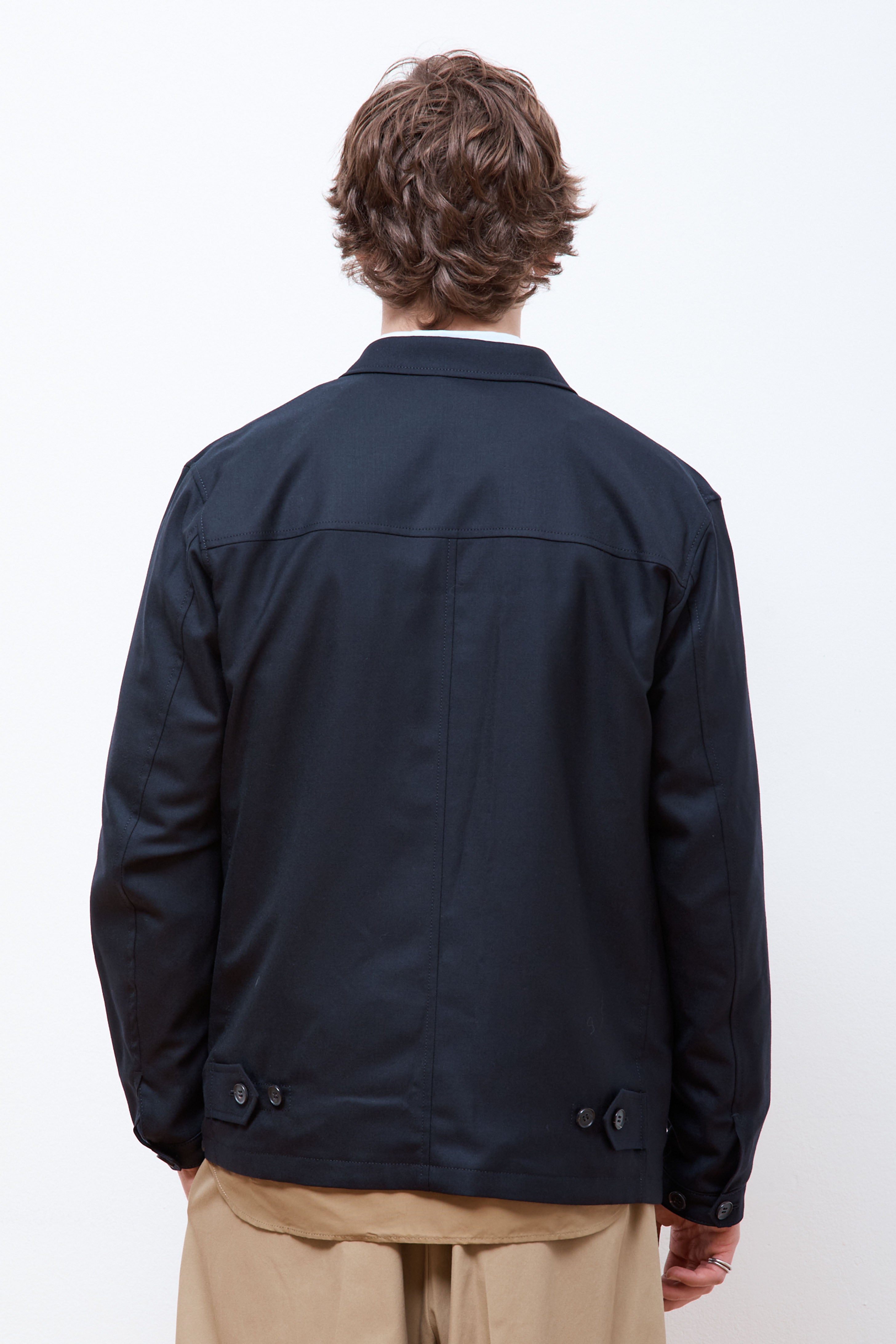 Wool Gabardine Sports Jacket Navy