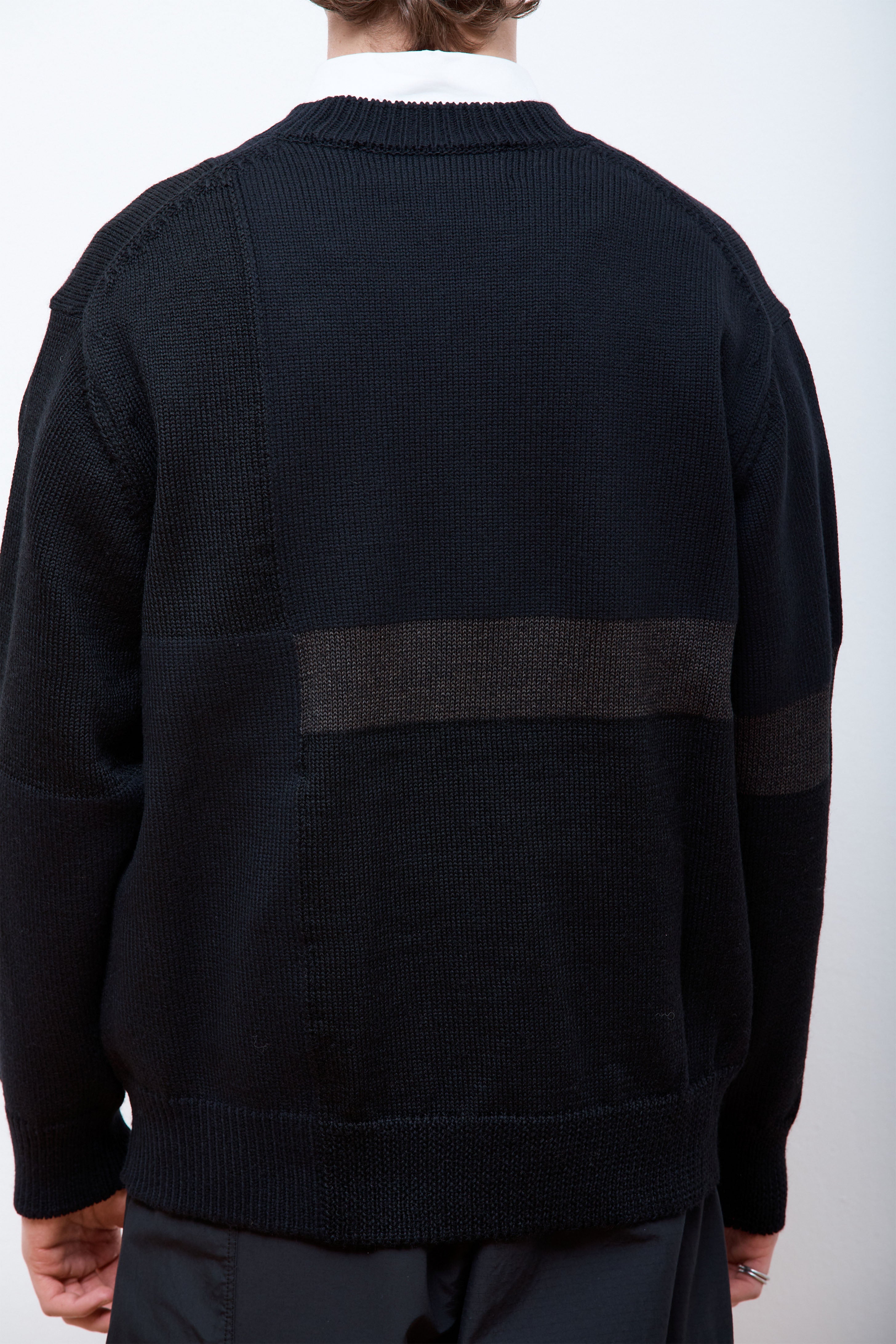 Patchwork Wool Sweater Black