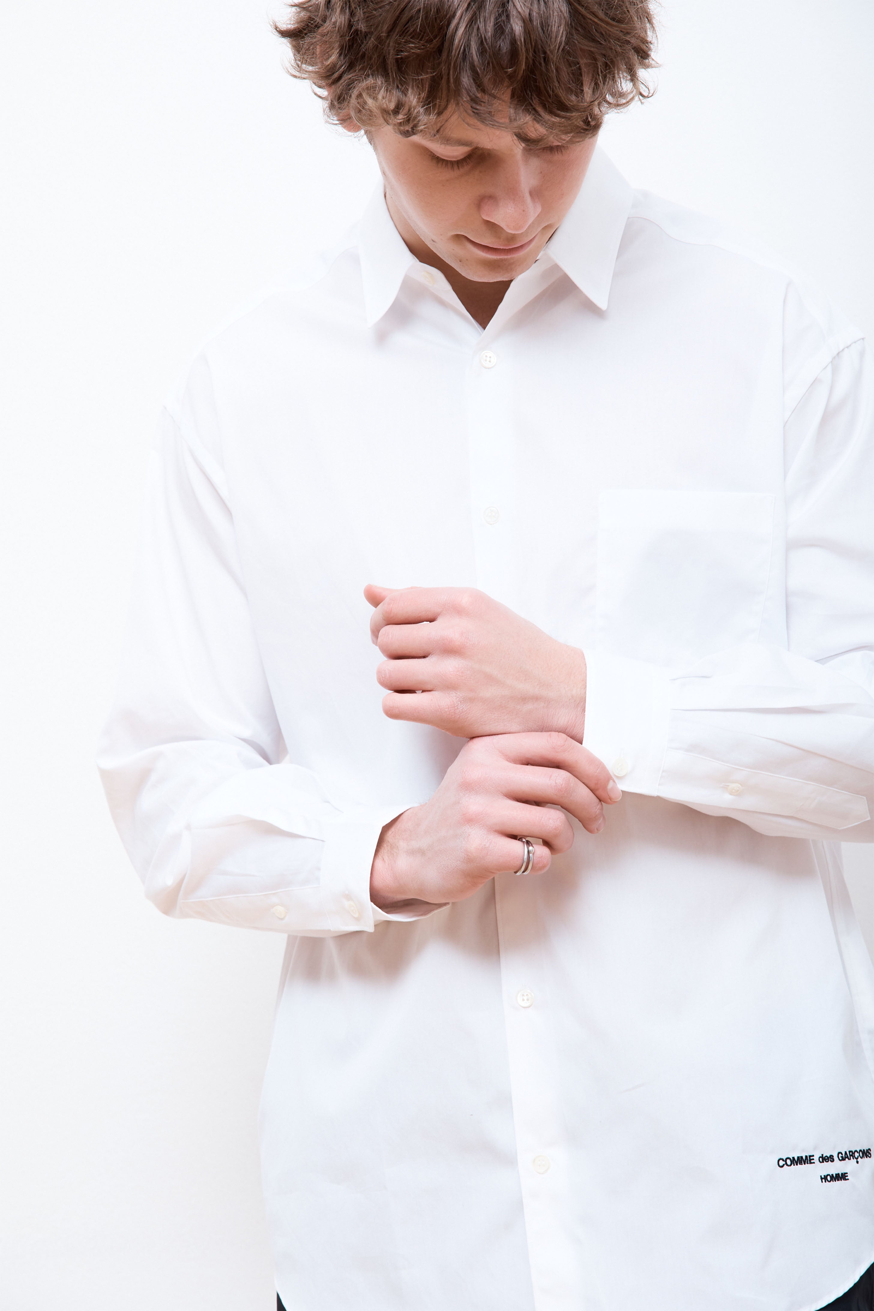 Cotton Logo Shirt White