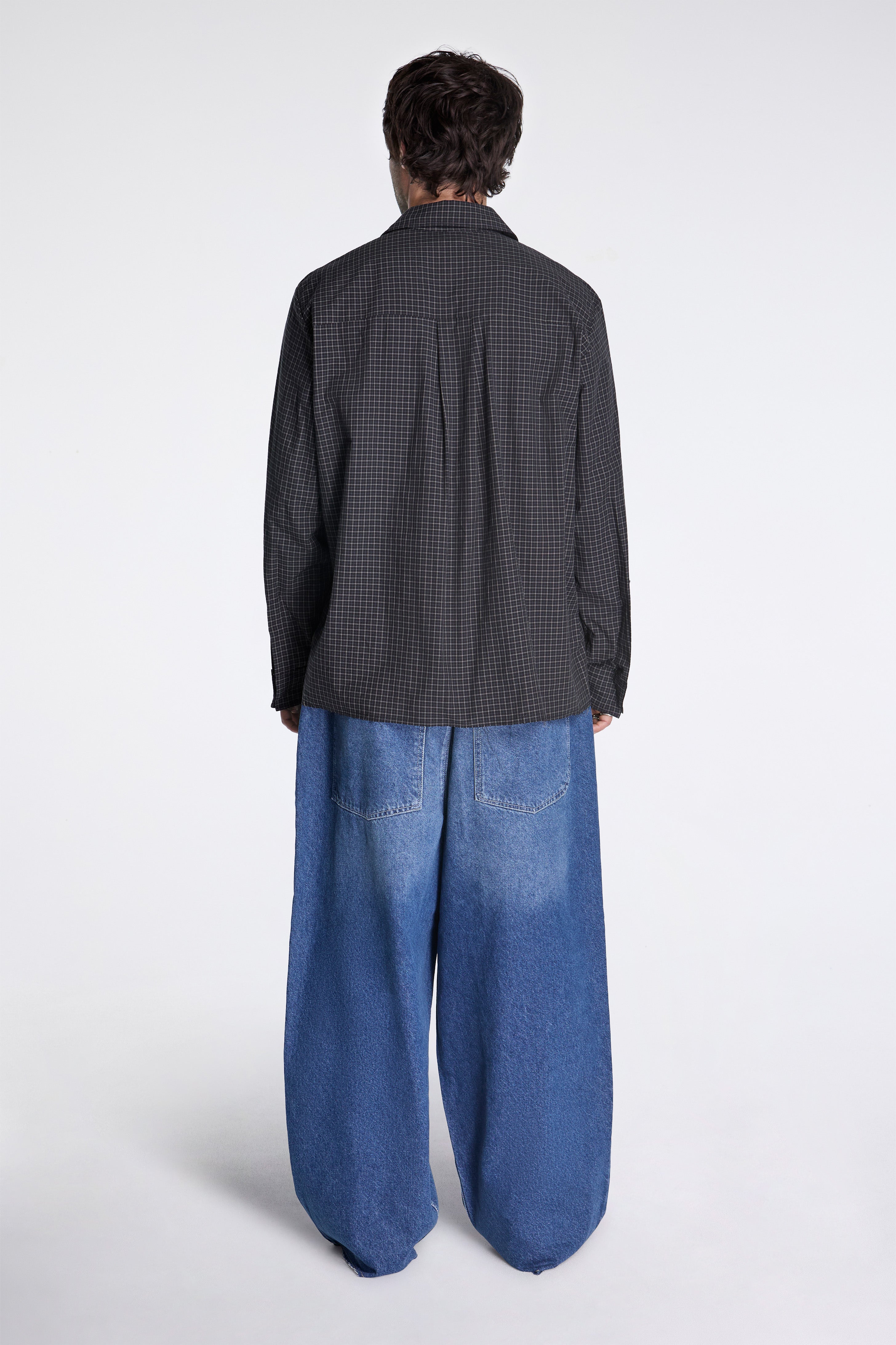 Folded Shirt Black Check