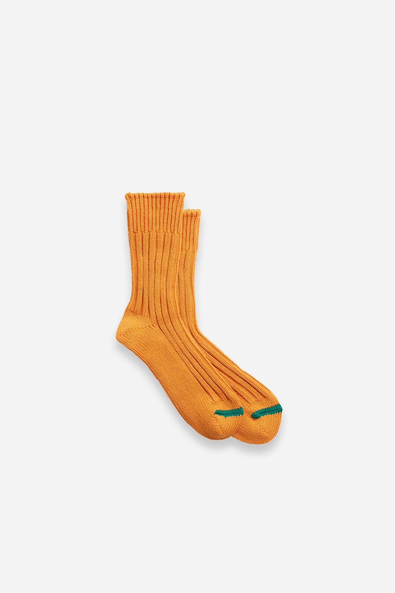 Chunky Ribbed Crew Socks Orange Peel