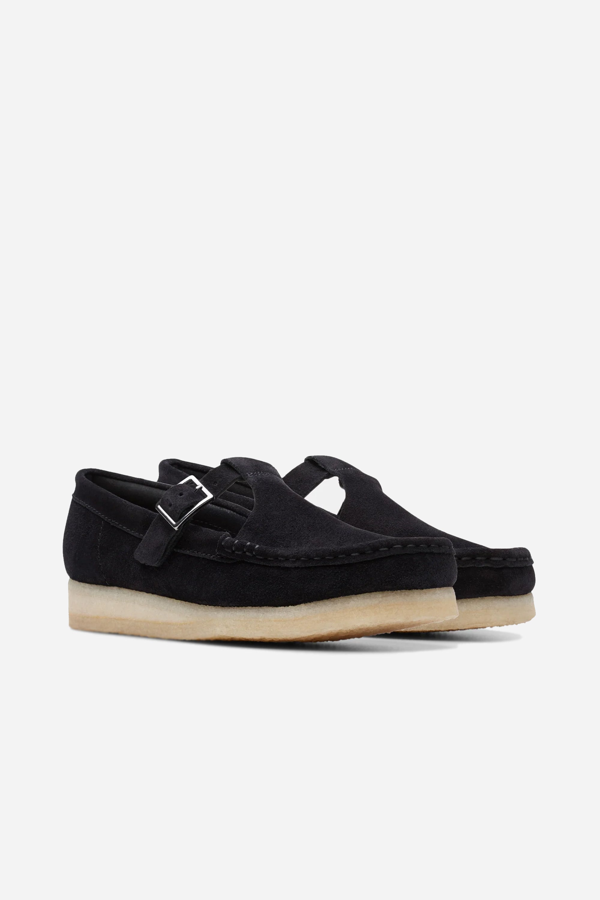 Wallabee T Bar Black Suede